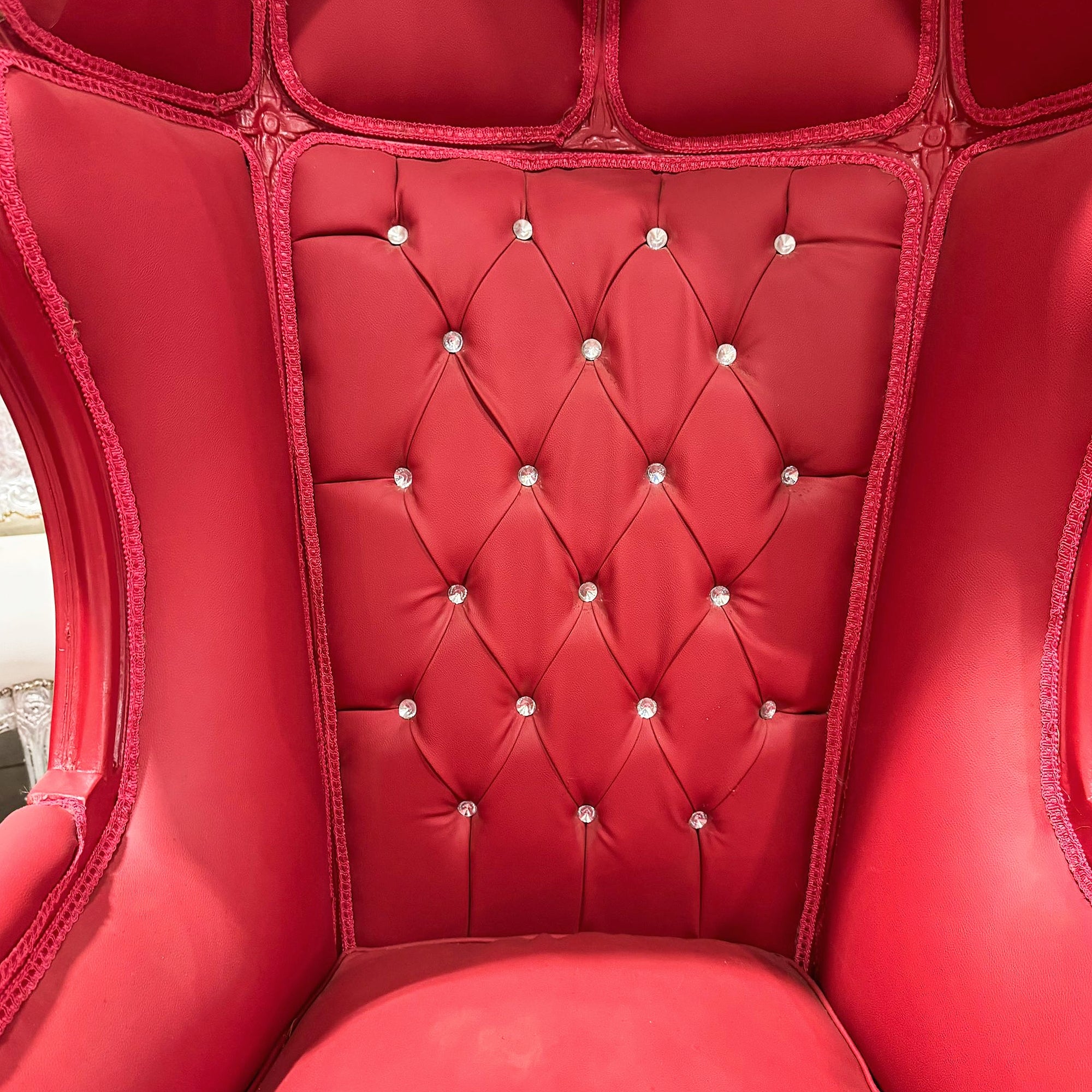 Balloon Chair French Style Red Leather High-Back Canopy Lacquer Chair