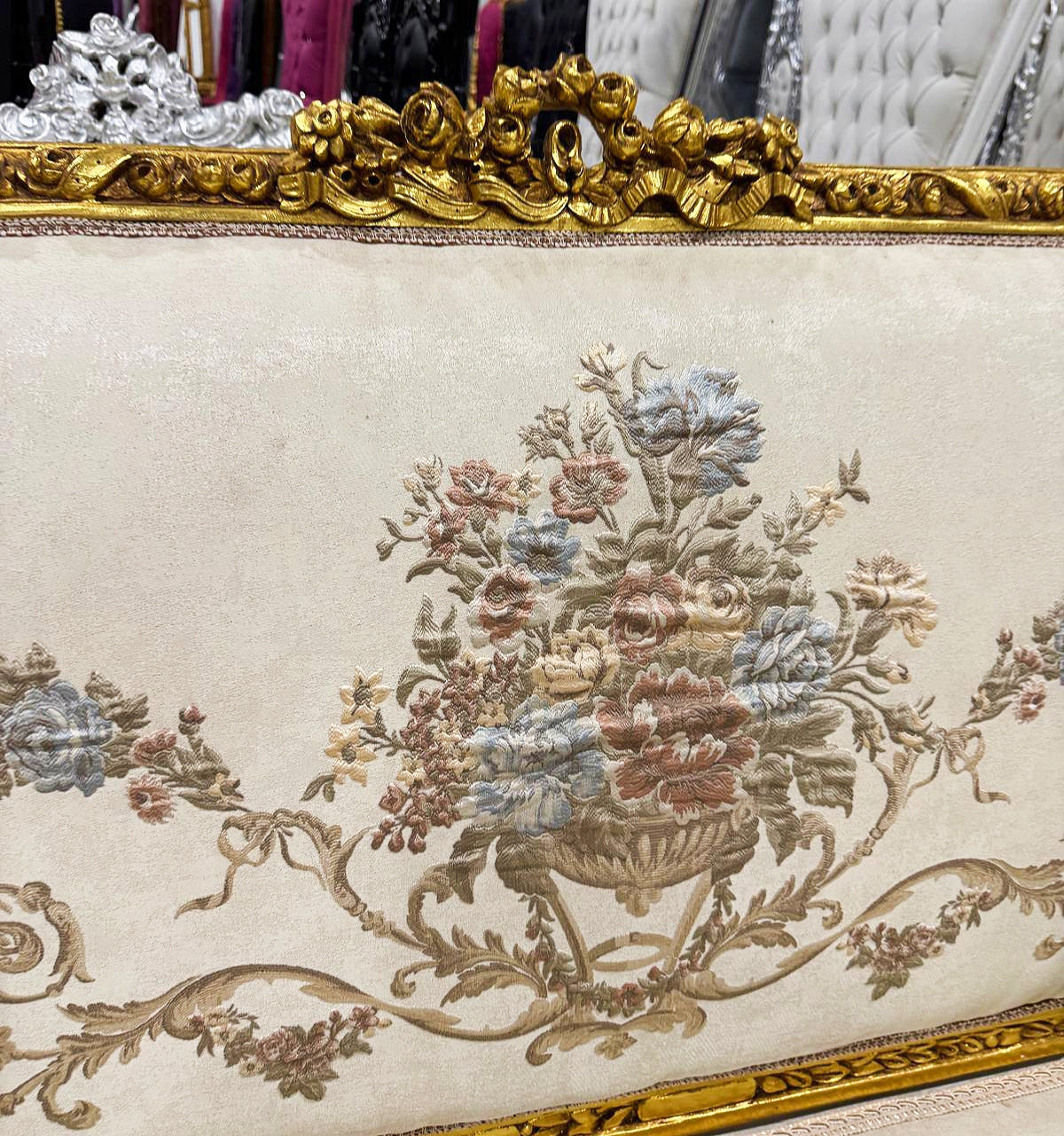 Baroque Style Beige White Sofa Interior Design Gold Details French