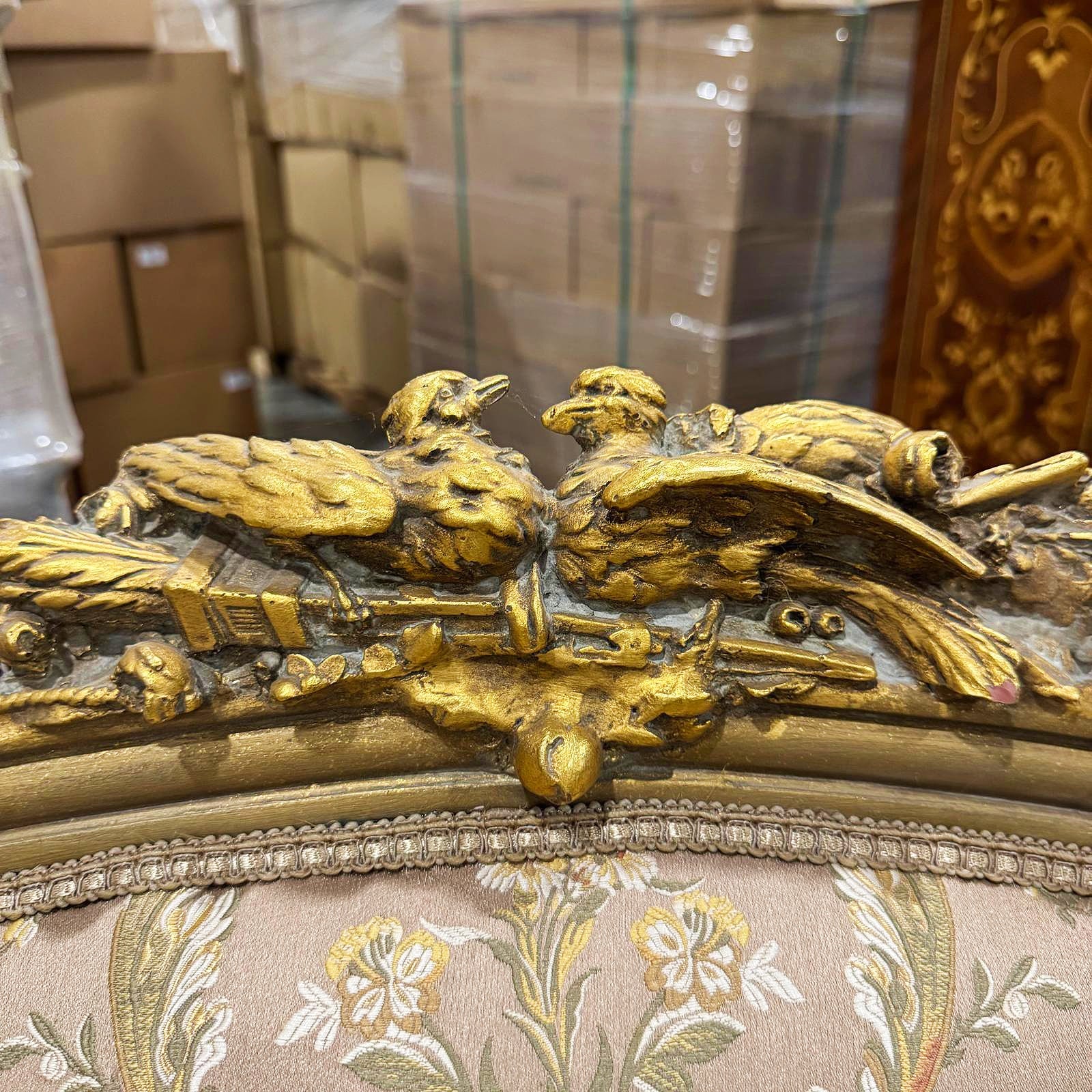 Light Coffee Sofa Baroque Style Interior Design Gold Leaf Details French