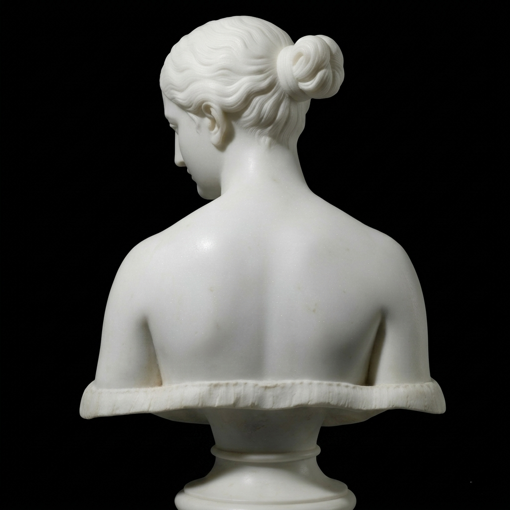 One-of-a-Kind Hand-Carved Natural Marble Bust Sculpture – The Greek Slave