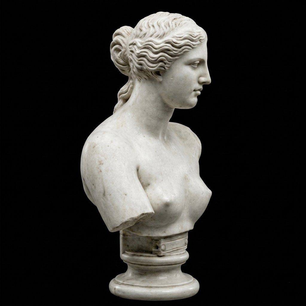 One-of-a-Kind Hand-Carved Natural Marble Bust Sculpture – Bust of Venus de Milo