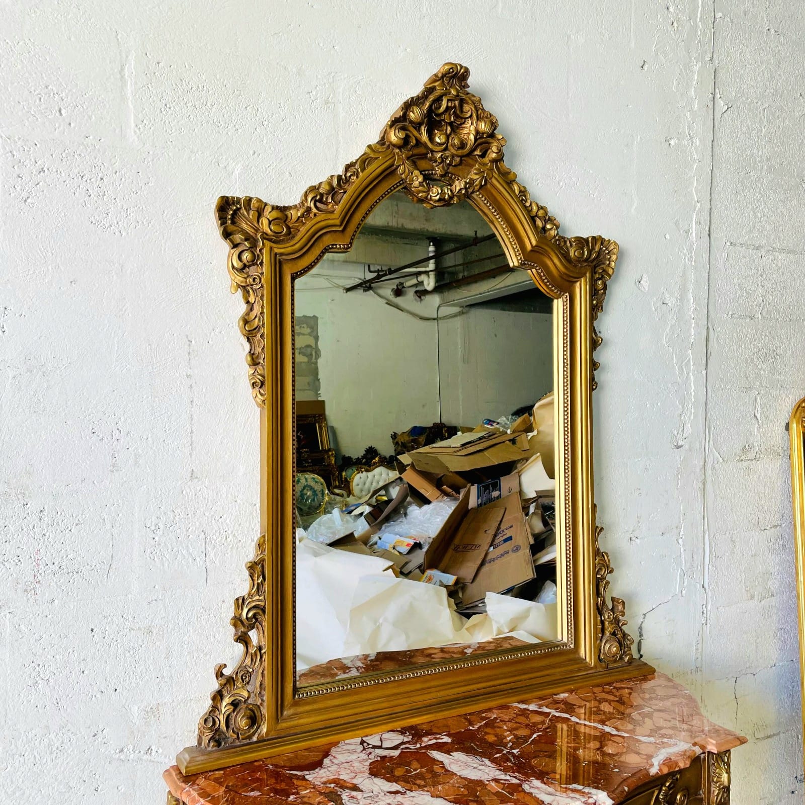Grand Gold Vanity Set with Mirror & Console Table – French Luxury Statement