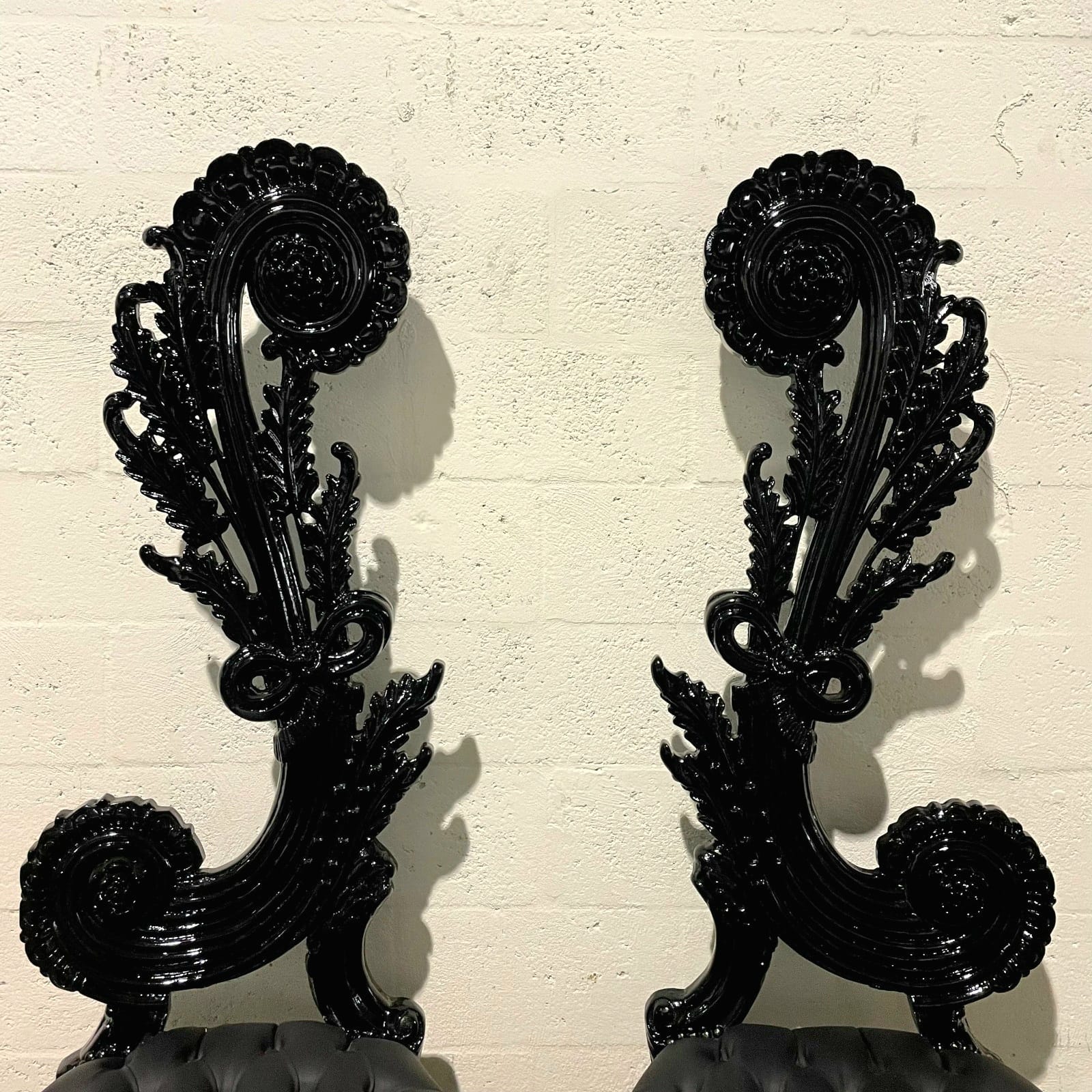Italian Baroque Chair – High Back Black