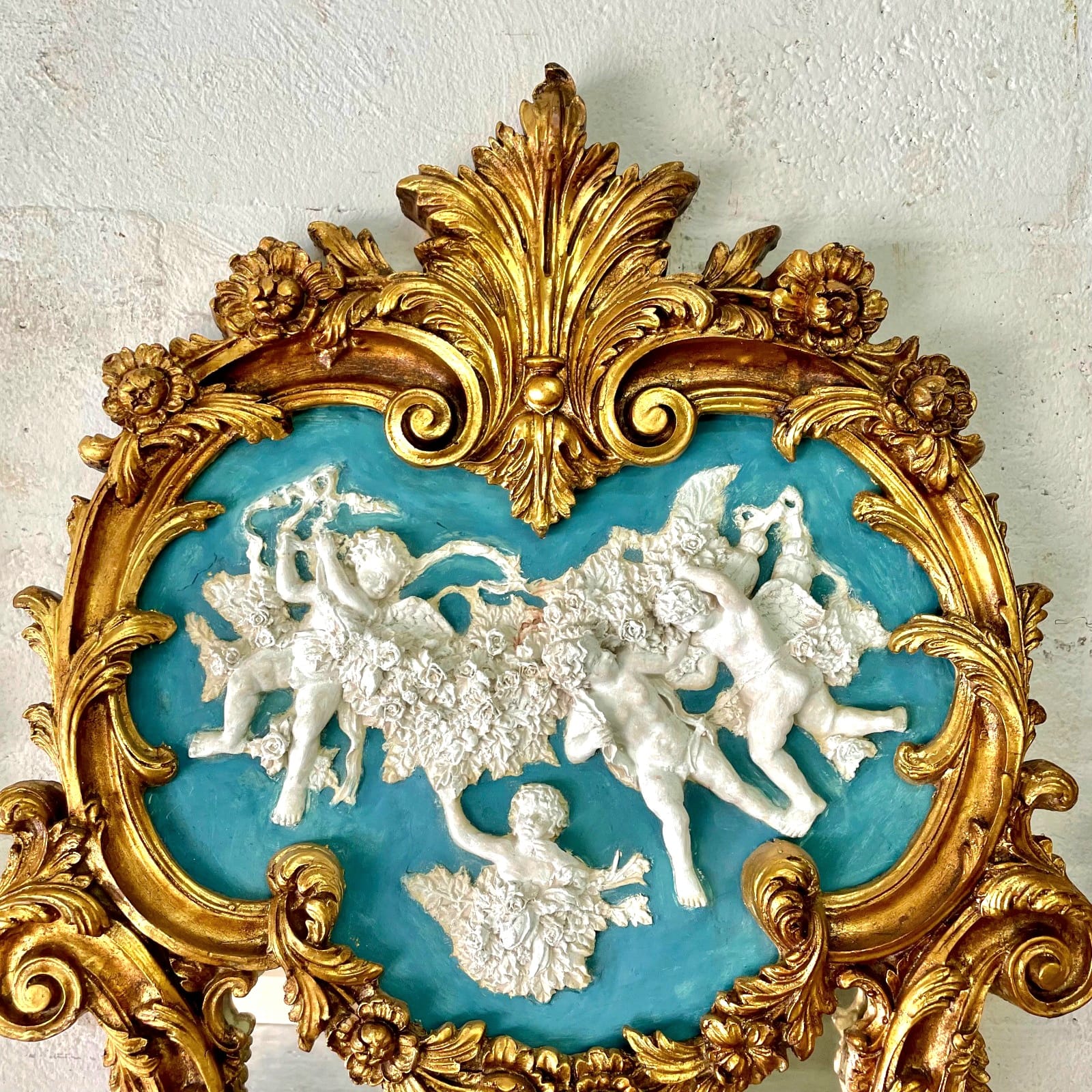 Baroque Rococo Wall Mirror – Antique Frame, Multiple Colors Available, Ornate French Mirror 59"H Vintage Décor