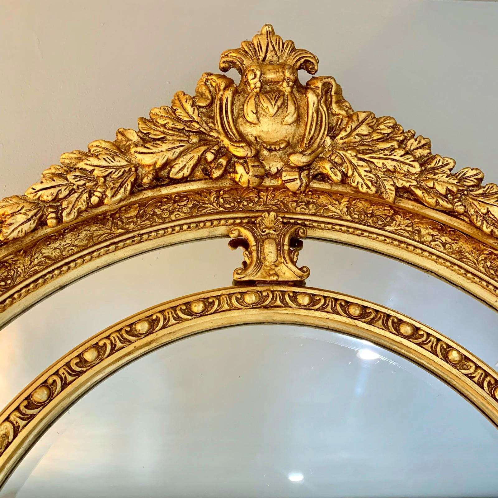 French Style Gold Floor/Wall Mirror – Tall Statement Mirror with Gold Leaf Finish