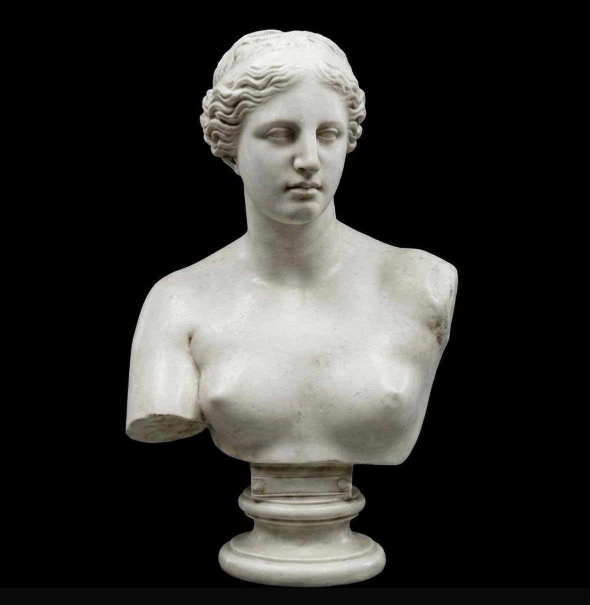 One-of-a-Kind Hand-Carved Natural Marble Bust Sculpture – Bust of Venus de Milo