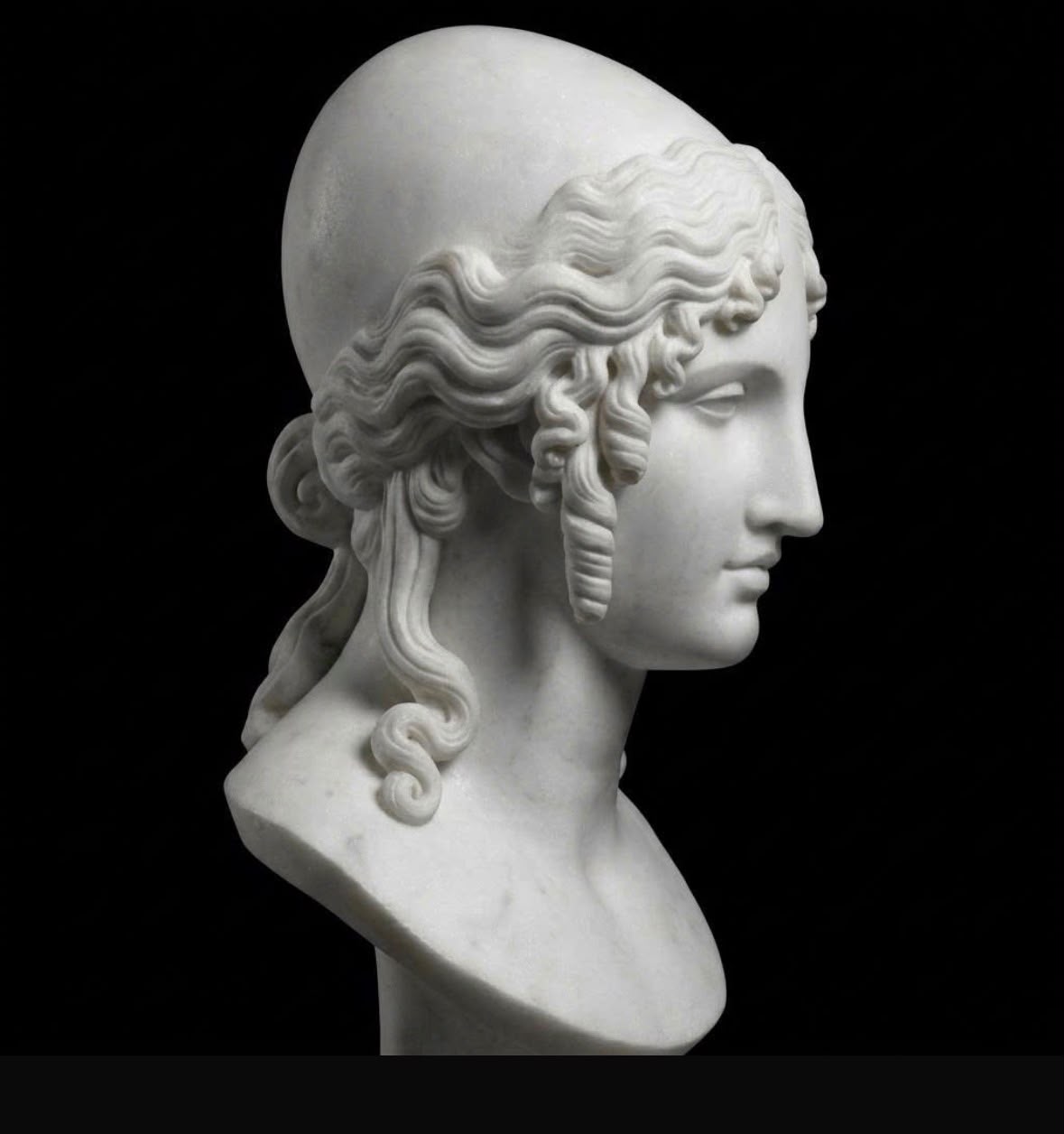 One-of-a-Kind Hand-Carved Natural Marble Bust Sculpture – Helen of Troy
