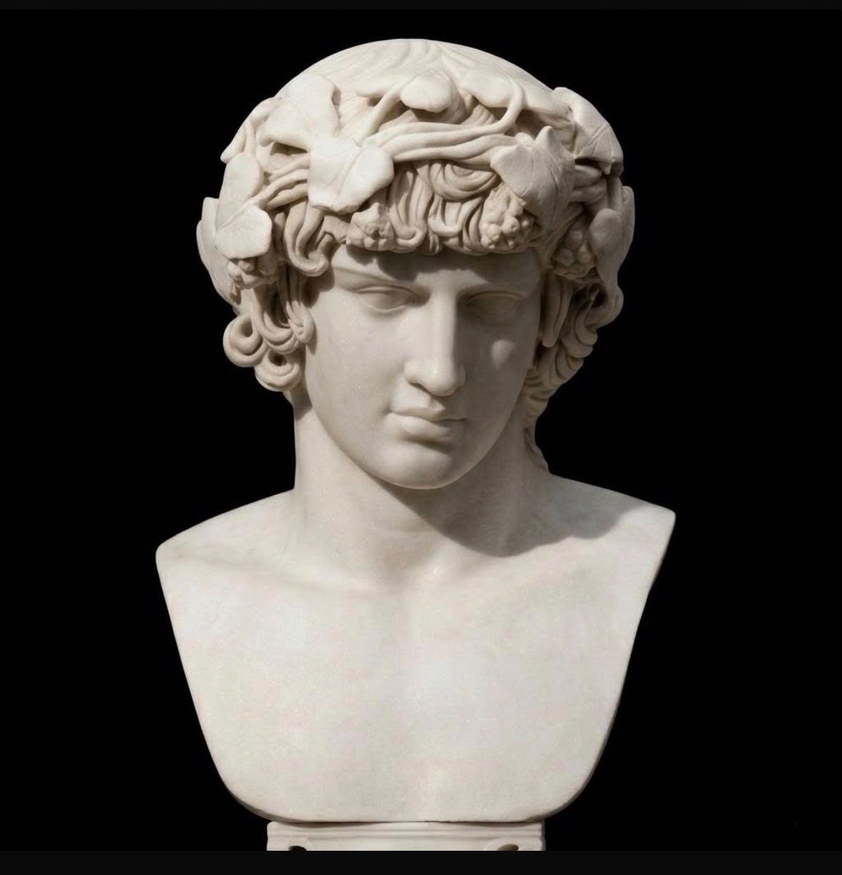 One-of-a-Kind Hand-Carved Natural Marble Bust Sculpture – Portrait of Antinous