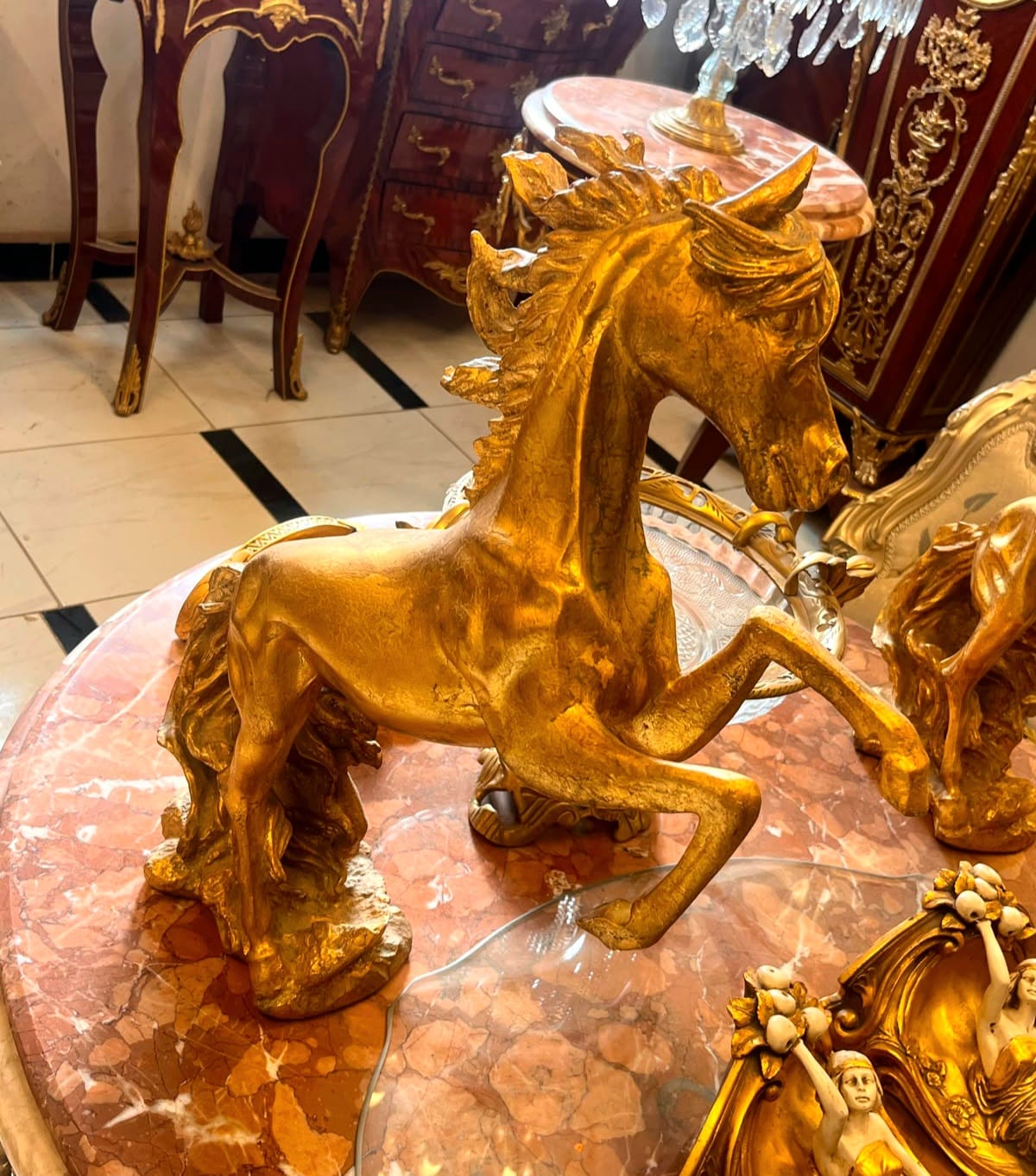 Majestic Bronze Rearing Horse Sculpture – Luxury Hand-Finished Decorative Statue for Elegant Interiors