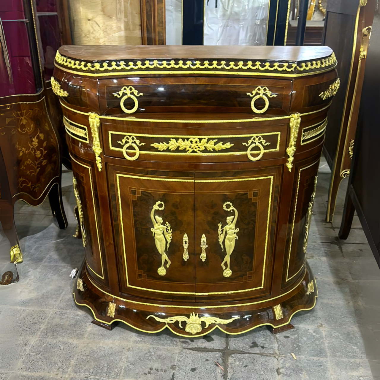 French Style Copper Commode With Bronze Details