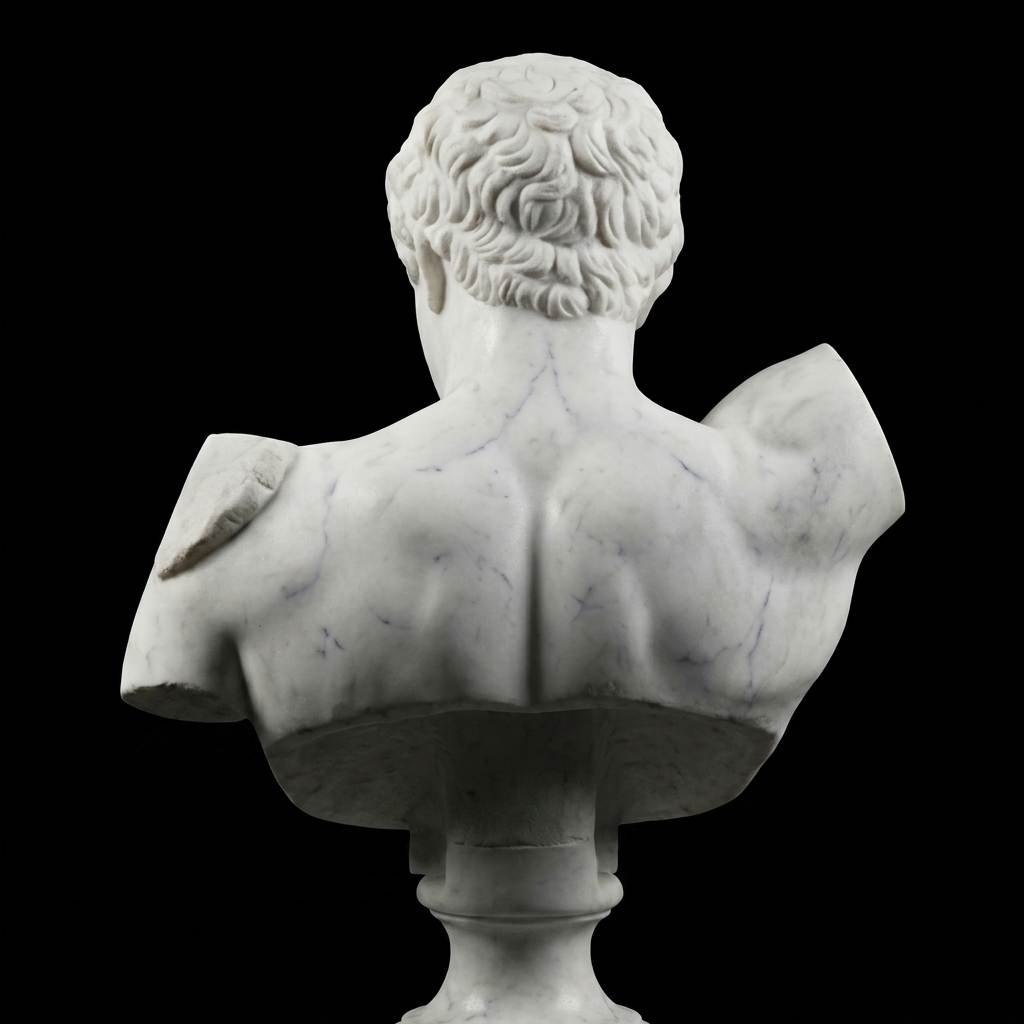 One-of-a-Kind Hand-Carved Natural Marble Bust Sculpture – Bust of Hermes of Praxiteles