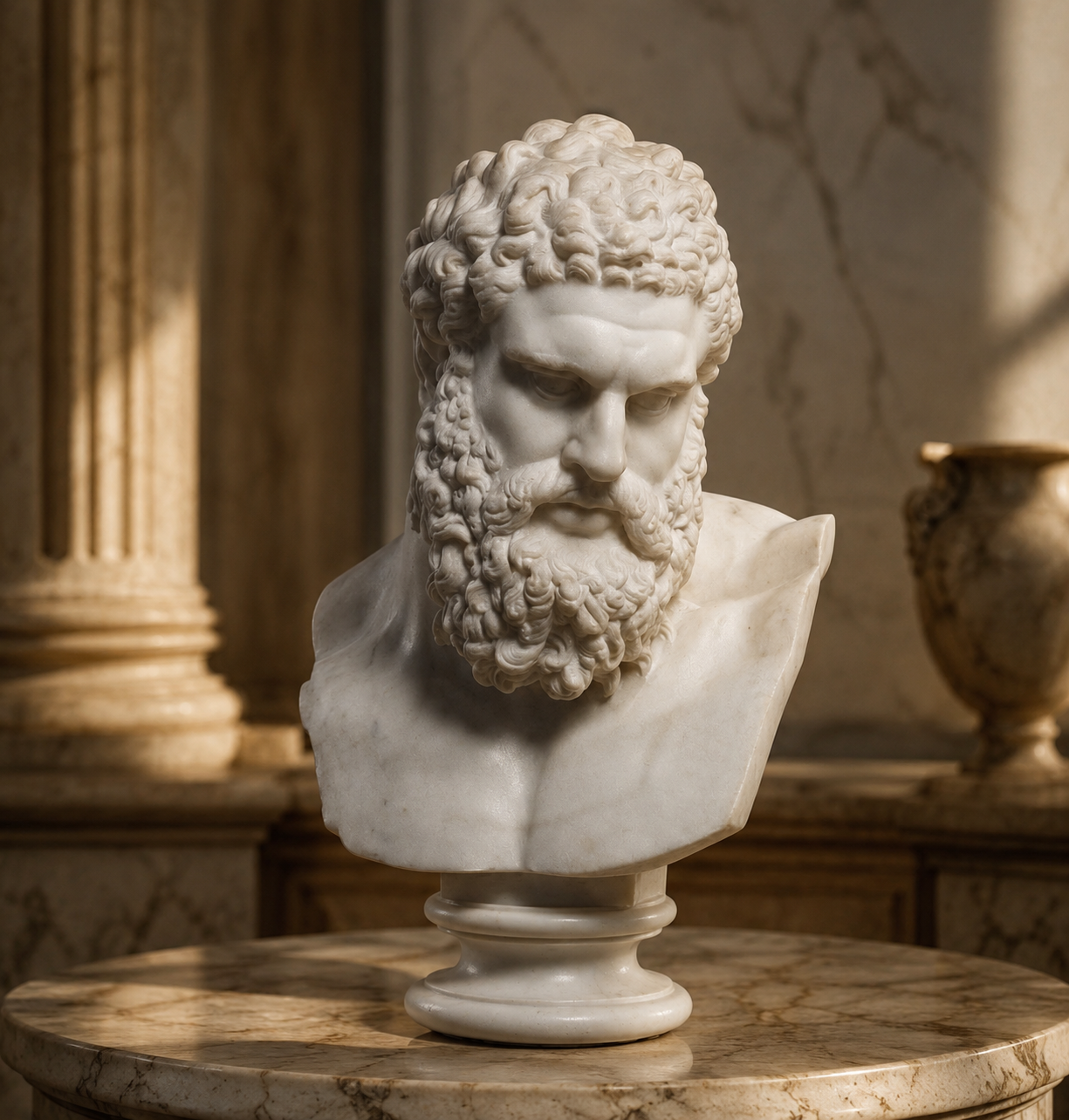 Handcrafted Hercules Marble Bust Sculpture | One-of-a-Kind Luxury Art