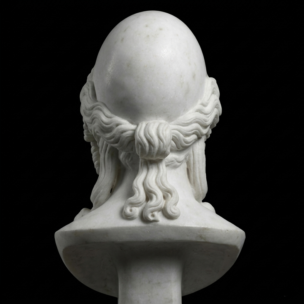 One-of-a-Kind Hand-Carved Natural Marble Bust Sculpture – Helen of Troy