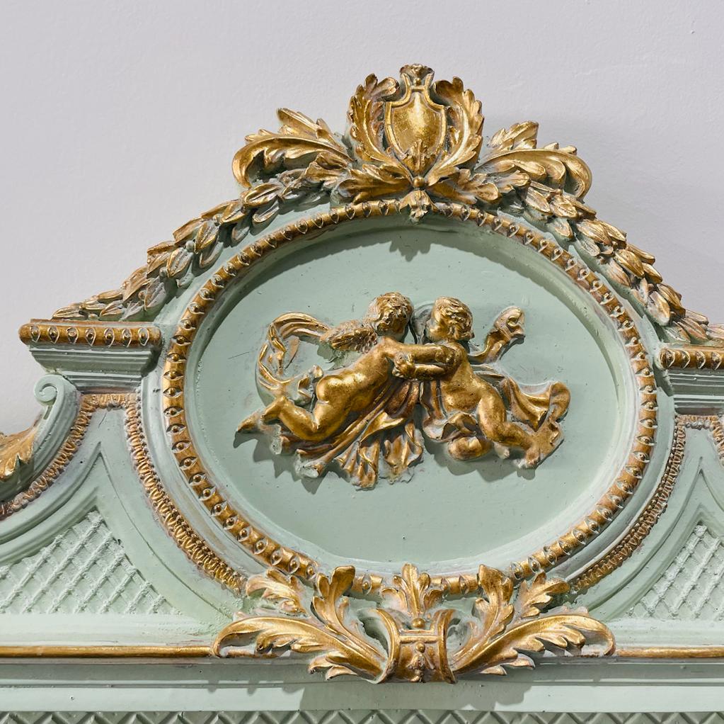 Rococo Style Gold White Color Floor Mirror 6.6 Feet Tall Gold Leaf