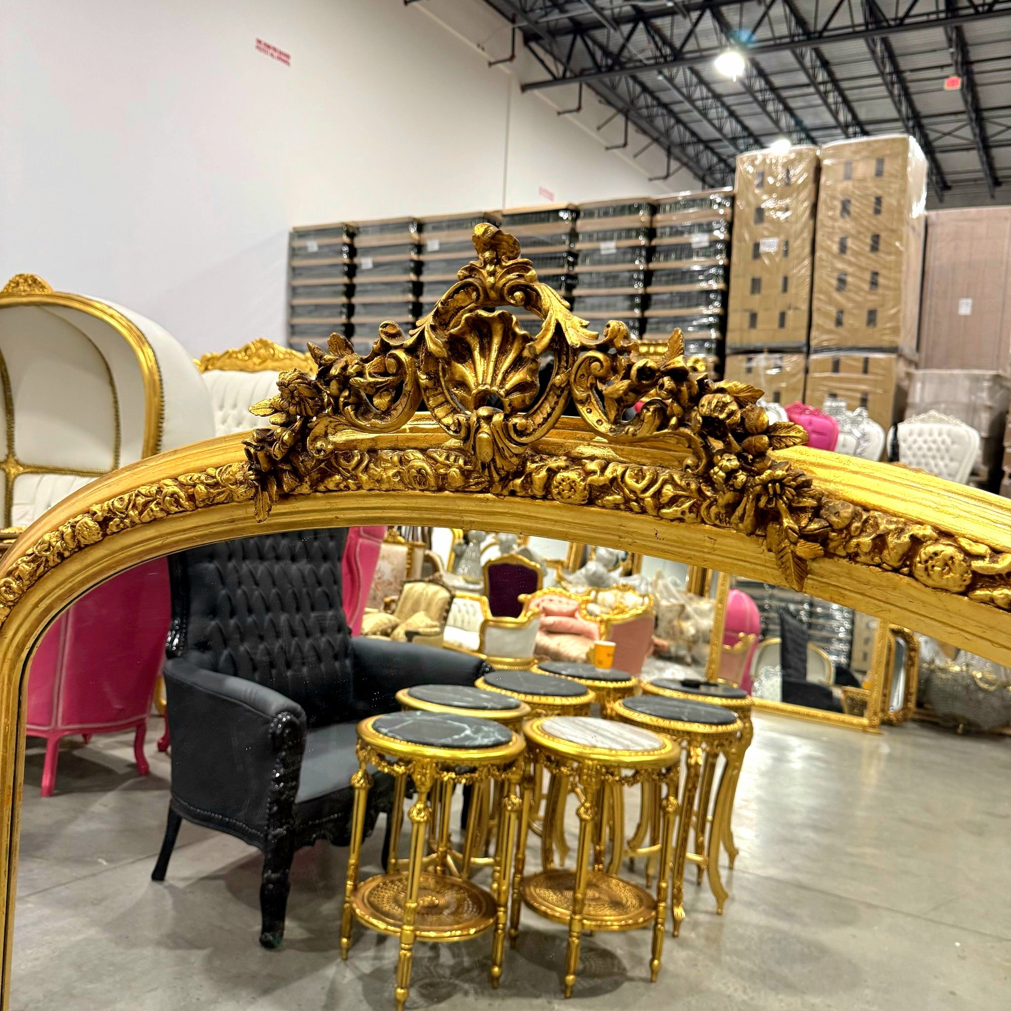 French Style Gold Floor Mirror 5 Feet Tall Baroque Rococo Wall Mirror