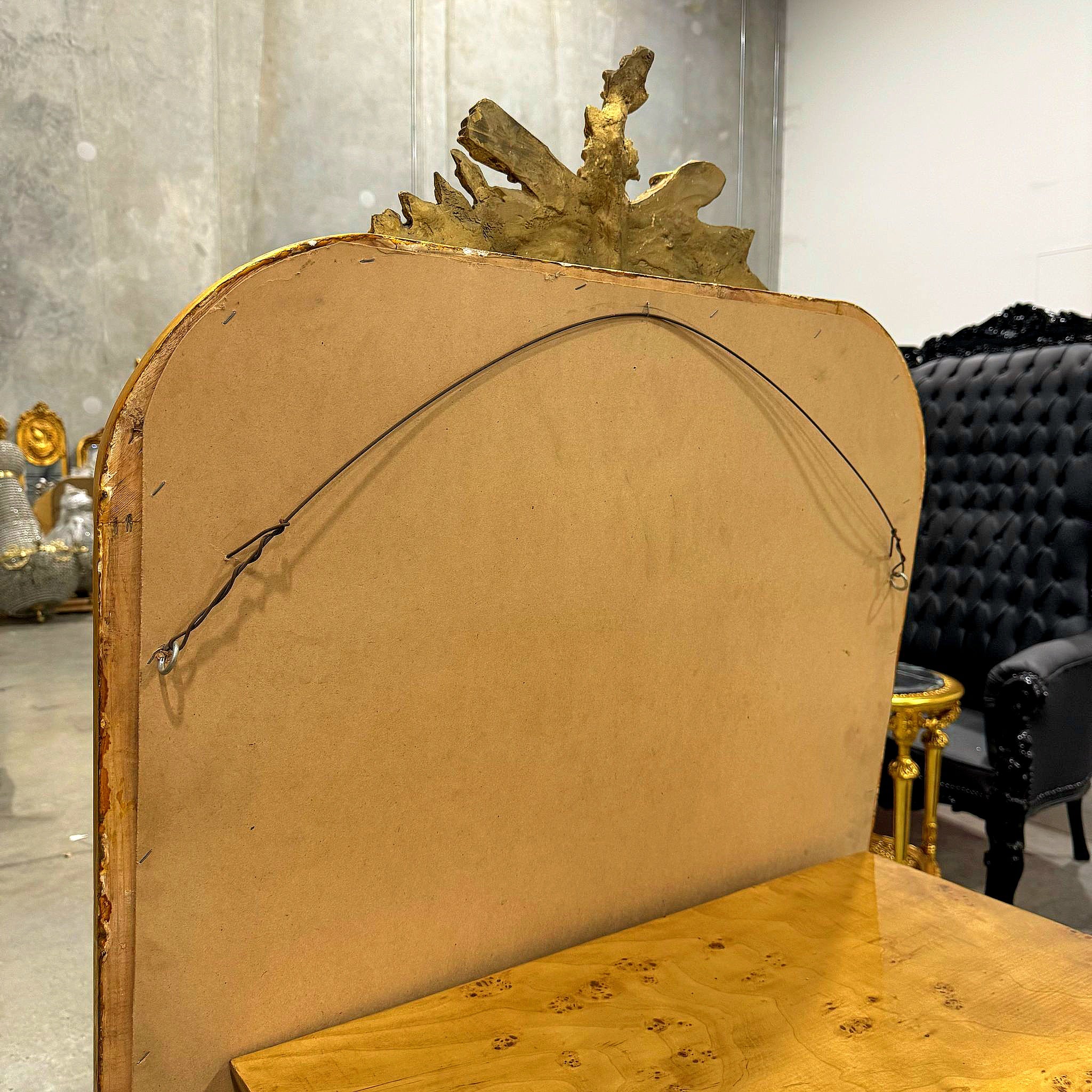 Gold Birds Floor Mirror 5 Feet Tall French Style Furniture Gold Leaf