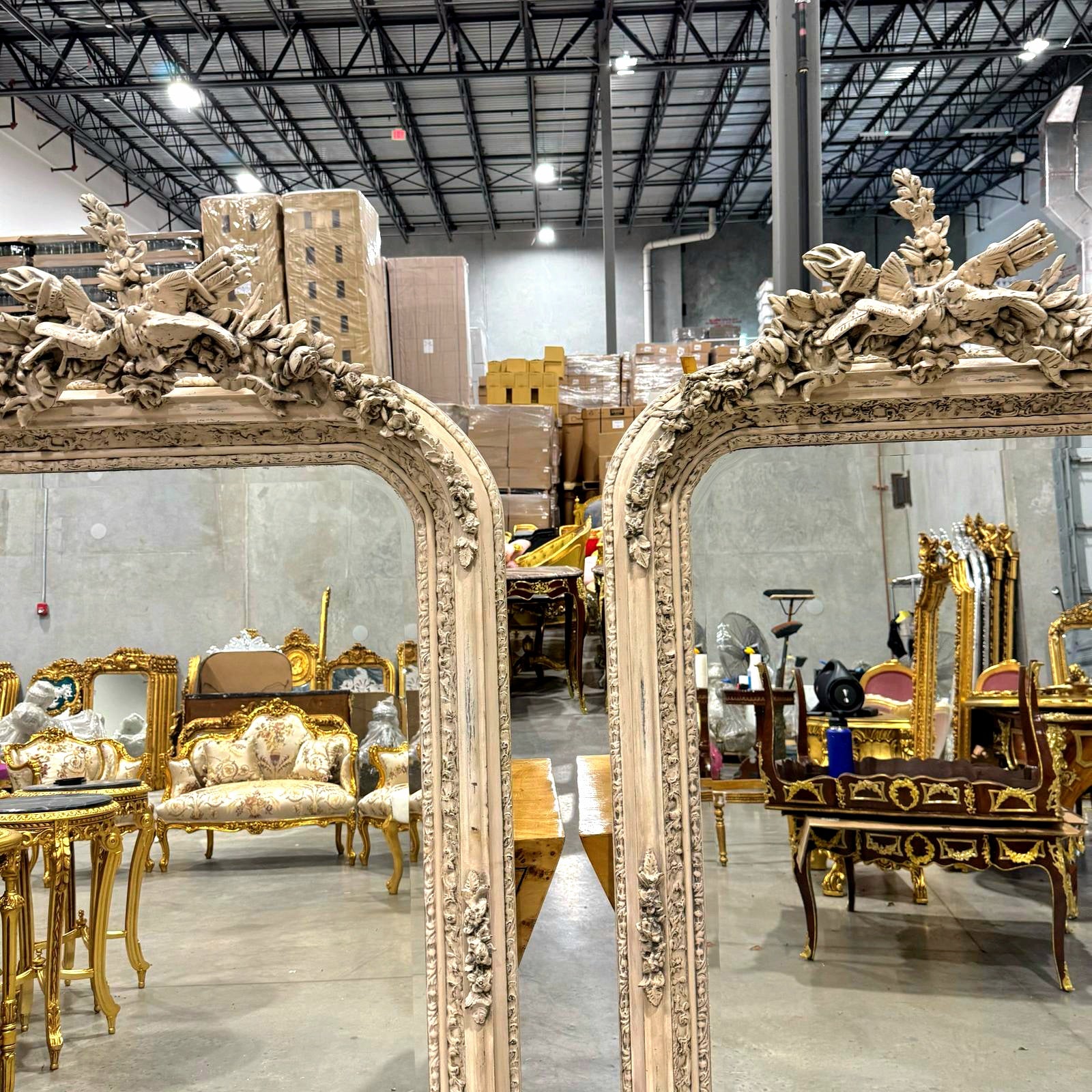 Birds Floor Mirror SET *2 mirrors* French Style 5 Feet Tall