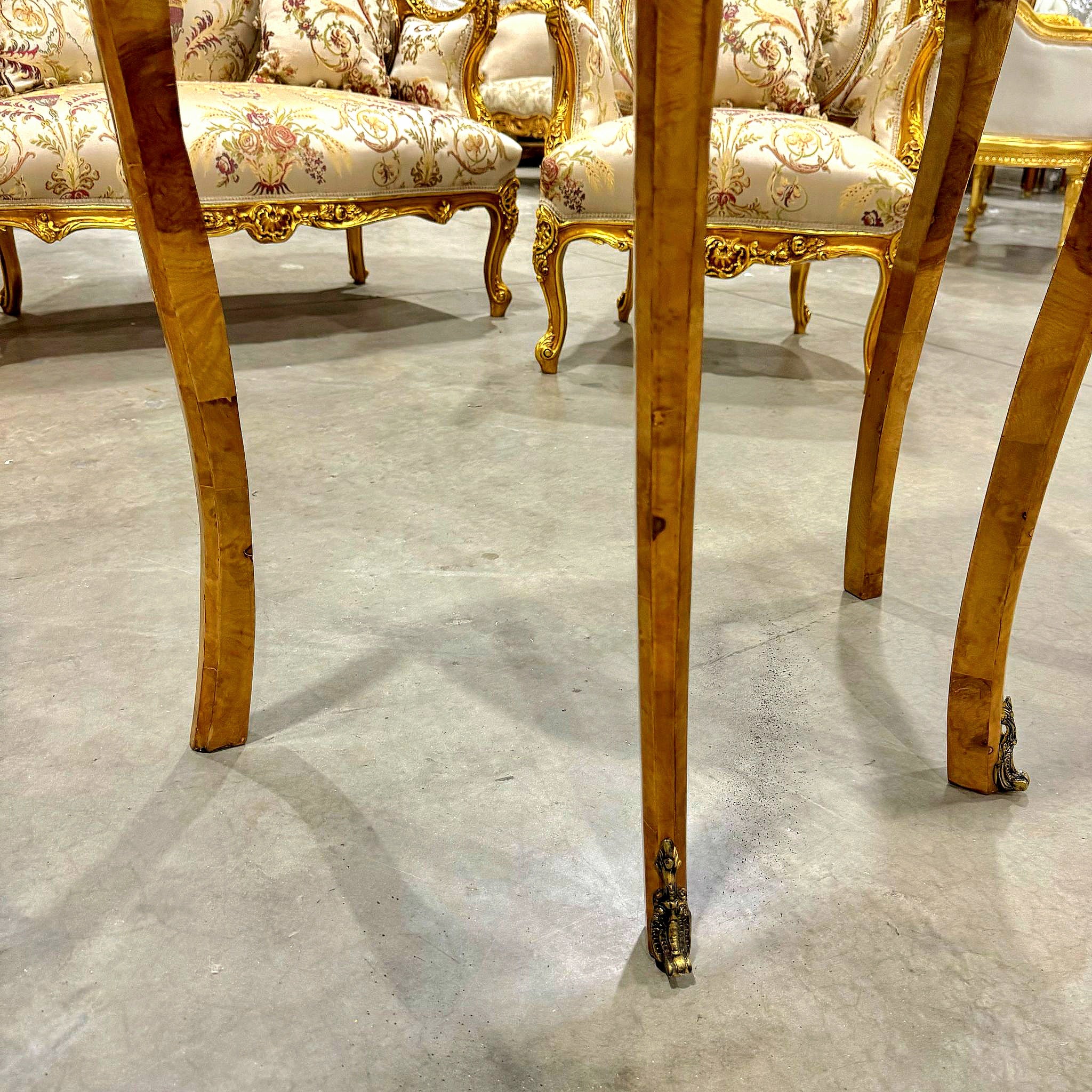Louis XV Style Bedside Table Marquetry French Side Table with a Drawer