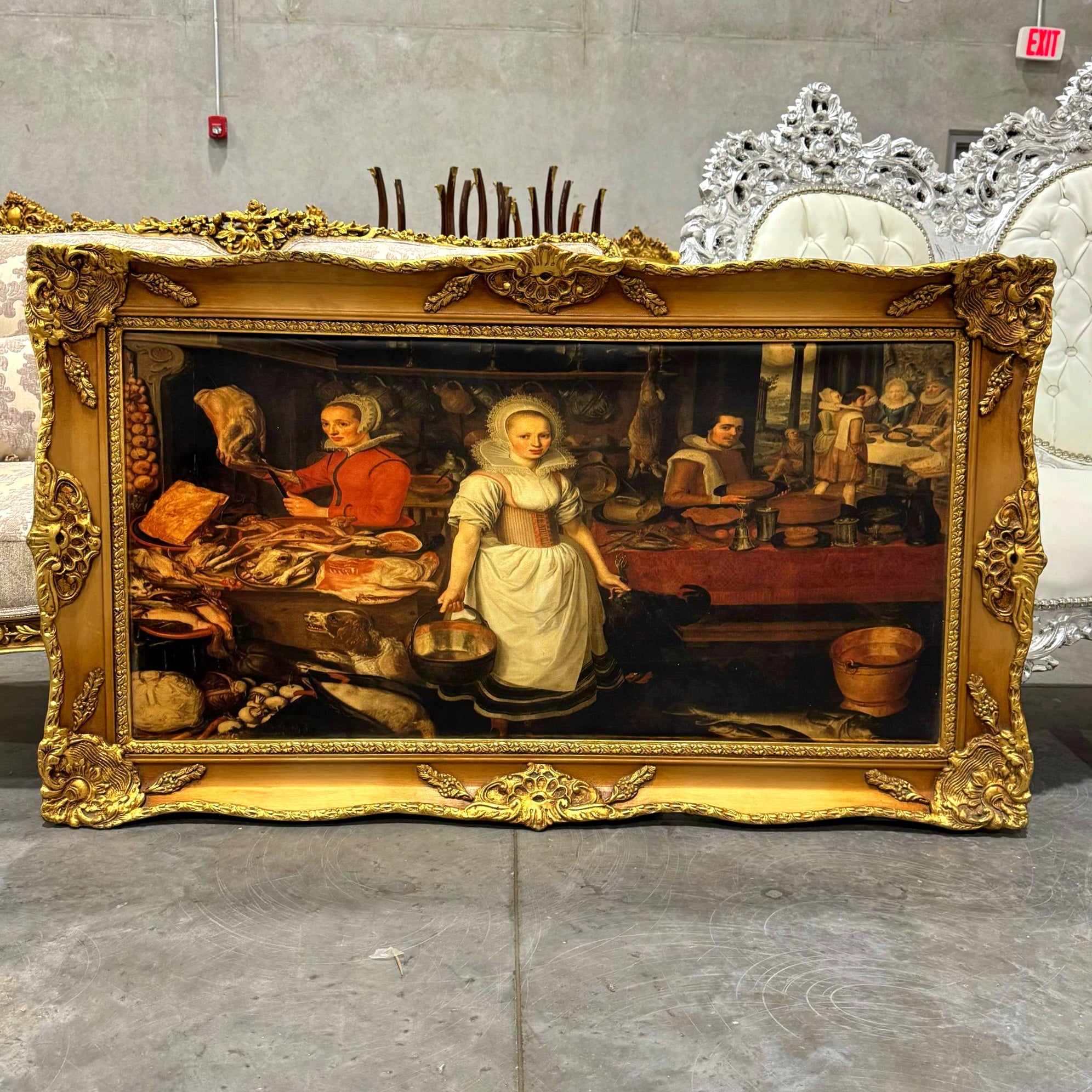 Painting Print *Print on Cotton Fabric* French Style Art Baroque Rococo Frame