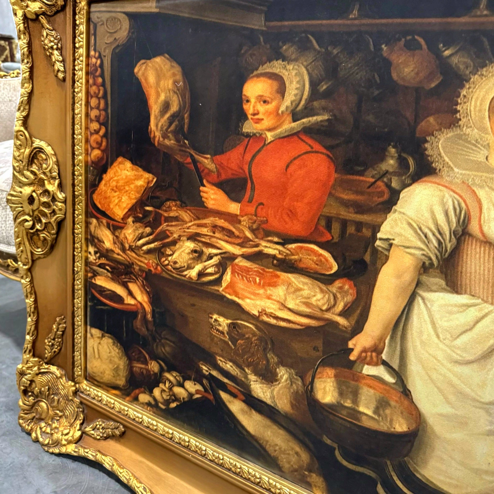 Painting Print *Print on Cotton Fabric* French Style Art Baroque Rococo Frame