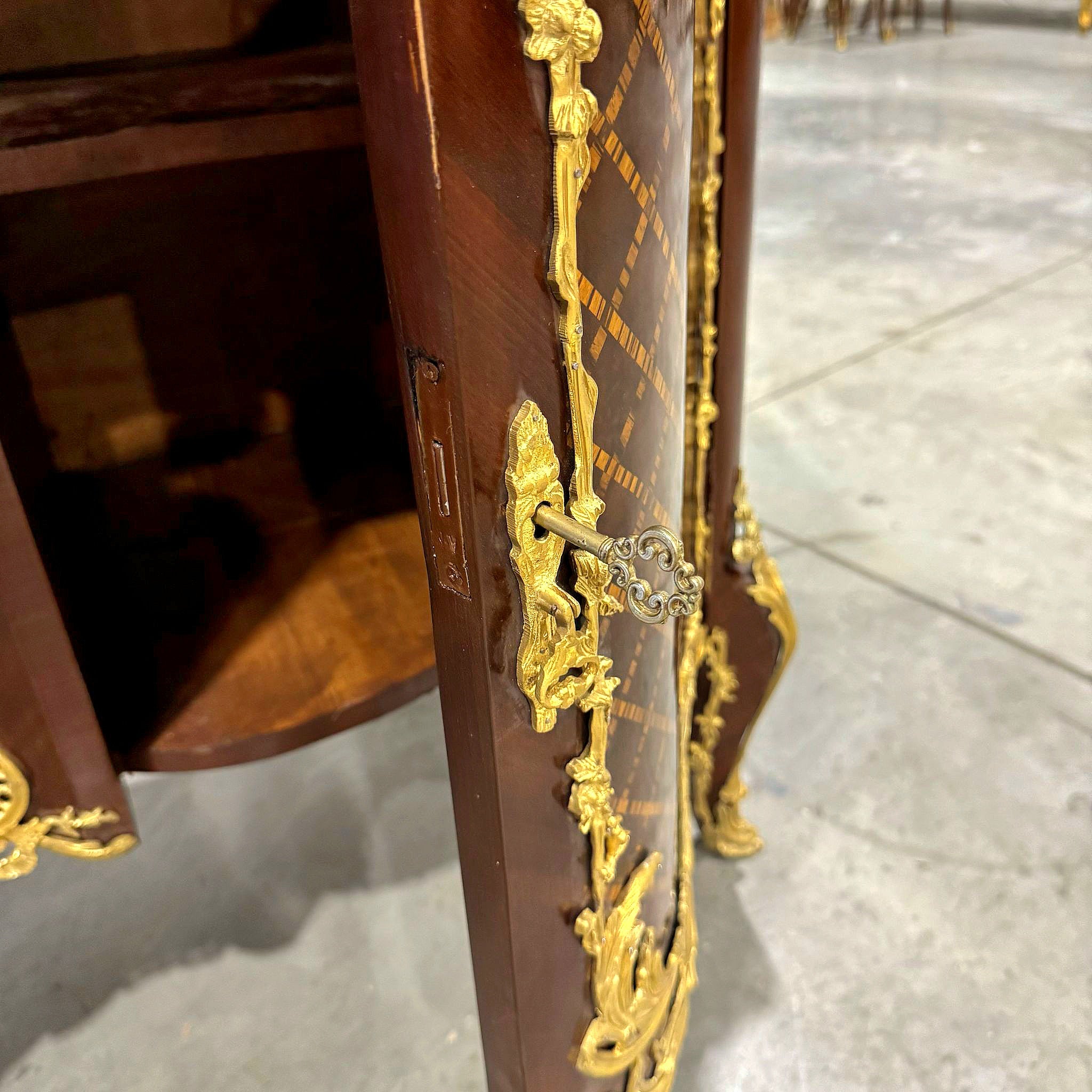 Brown Commode Cabinet Gold Details French Louis XVI Style Furniture Marble