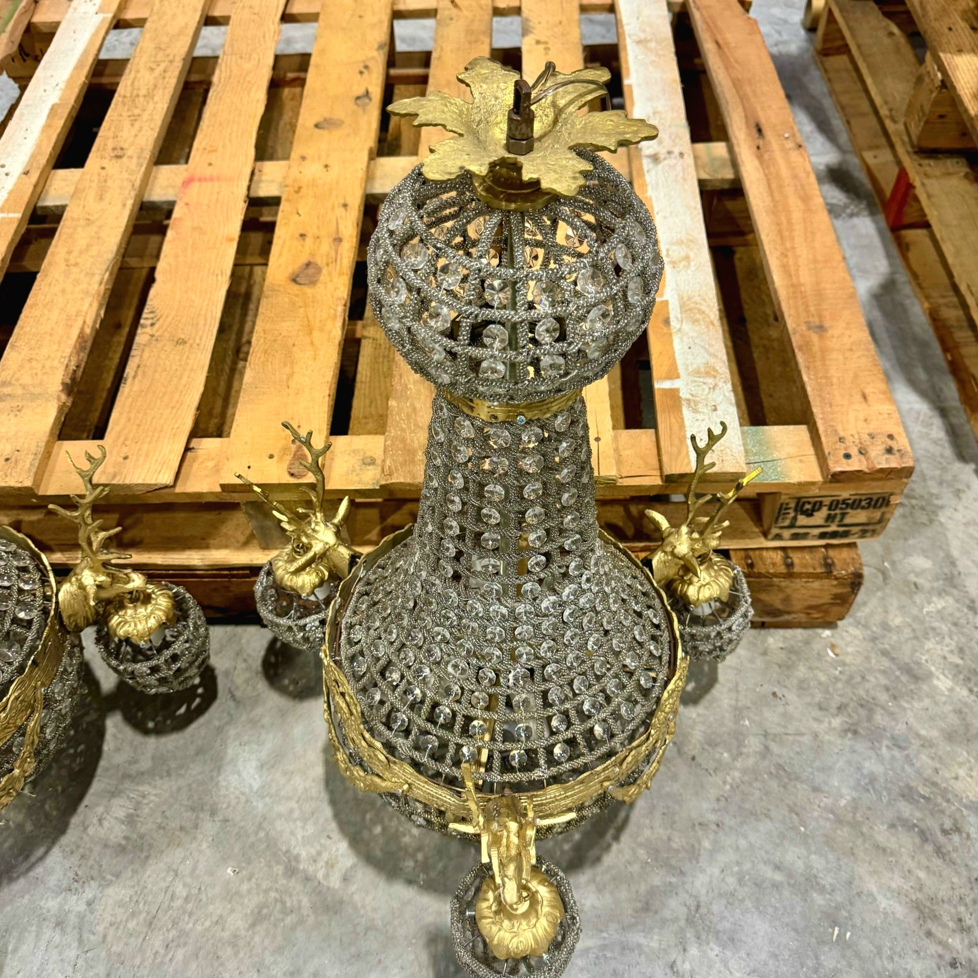Ceiling Lights French Style Stag Chandelier *Set of 2* Bronze Crystal Lightings