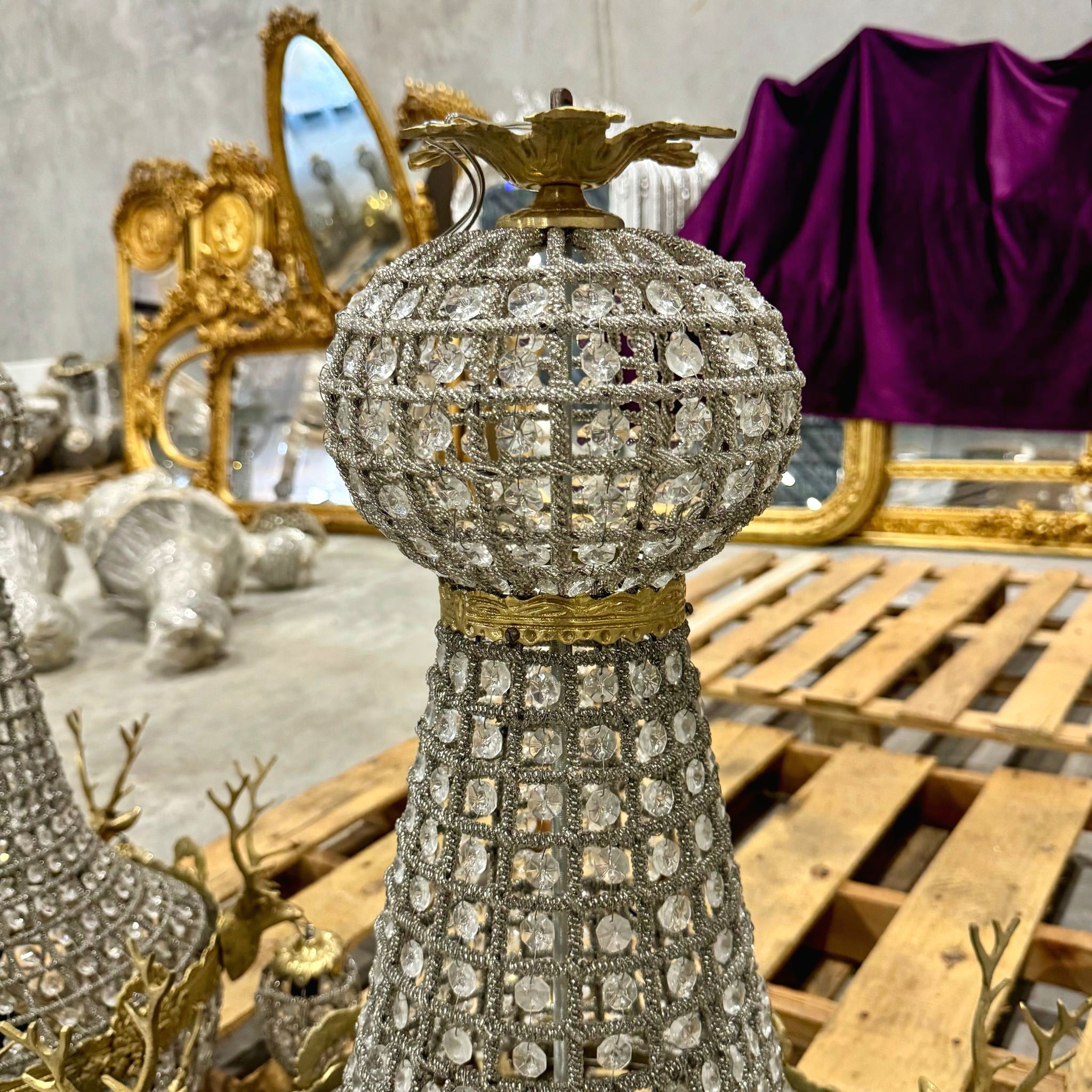 Deer Stag Chandelier 36"H *Set of 2* Gold Crystal 11 Light Bulbs French Style