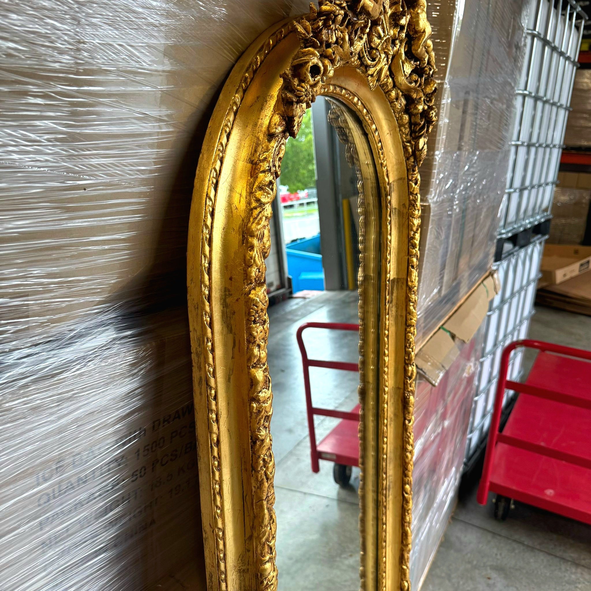 French Gold Leaf Full-Length Mirror – Timeless Statement Piece