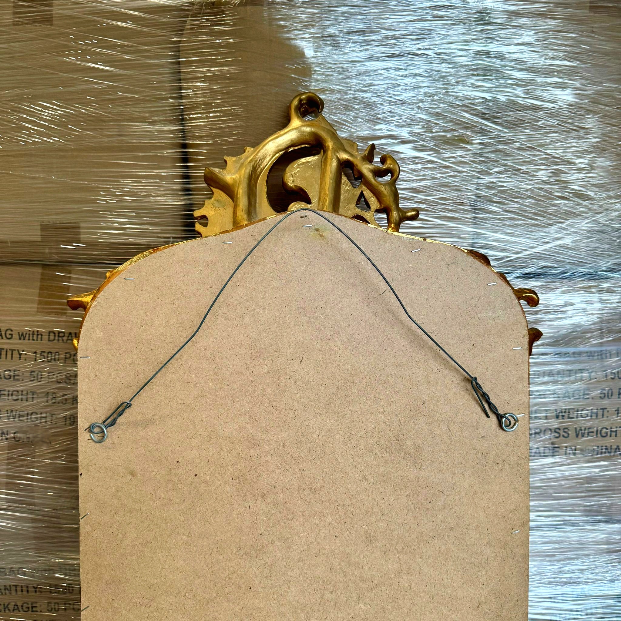 French Baroque Style Gold Woman Floor Mirror Bronze Details