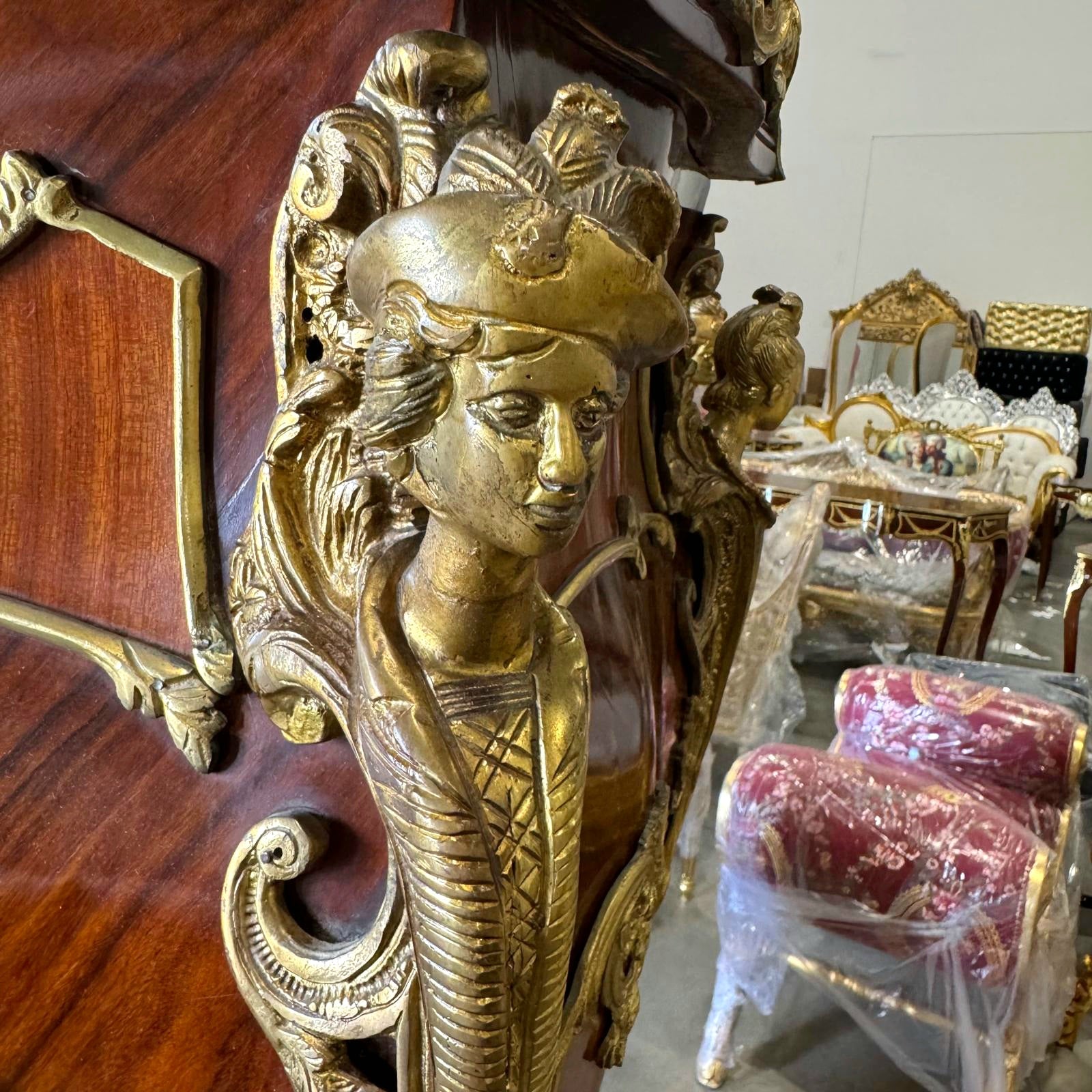 French Rococo Style Pedestal Column Timeless Marble Topped