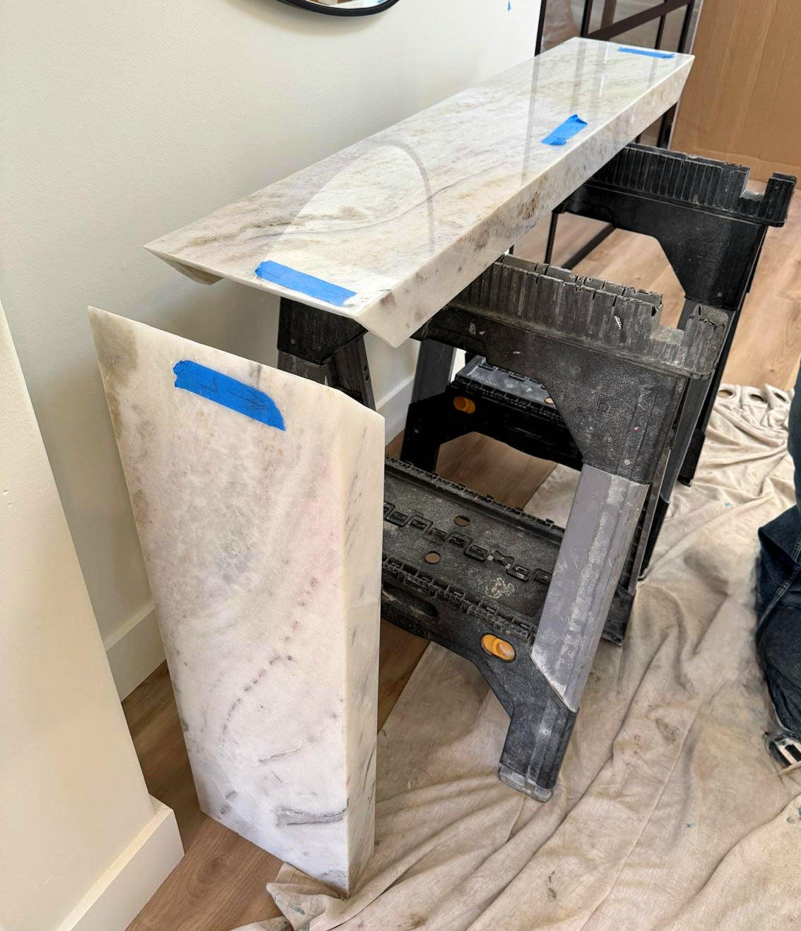 Custom Marble Console Table Handcrafted to Your Specifications – LED Ready