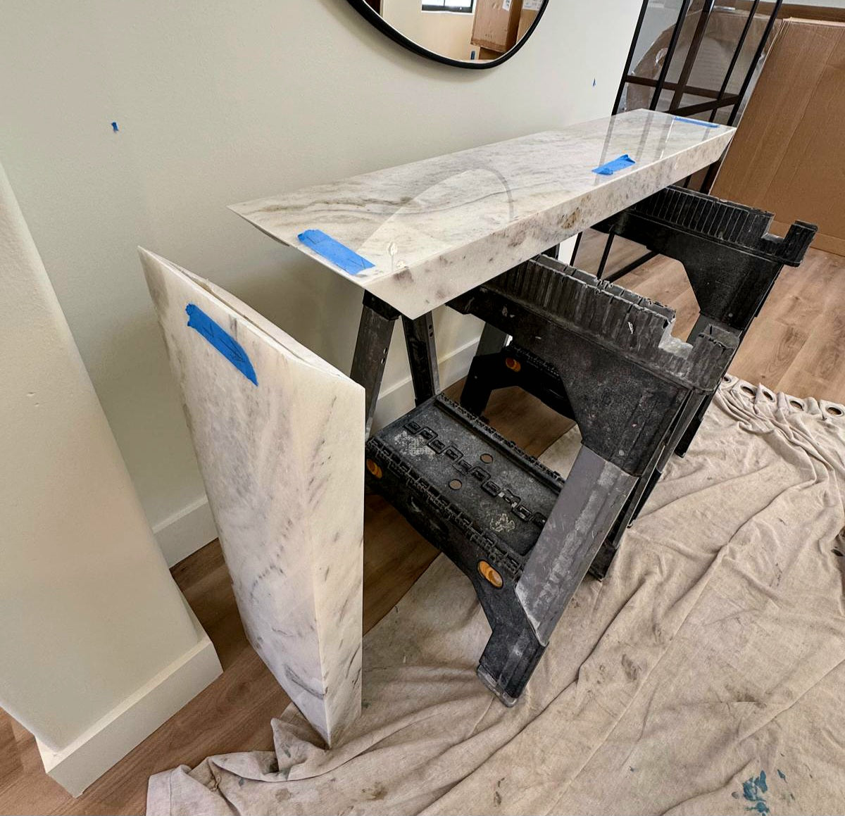 Custom Marble Console Table Handcrafted to Your Specifications – LED Ready