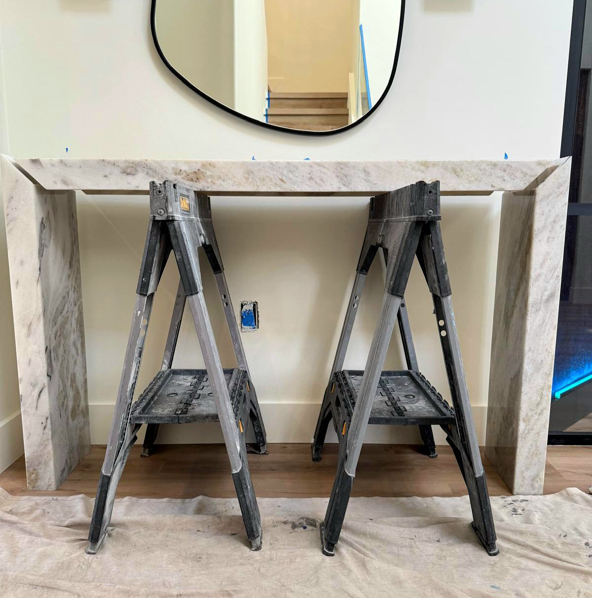 Custom Marble Console Table Handcrafted to Your Specifications – LED Ready