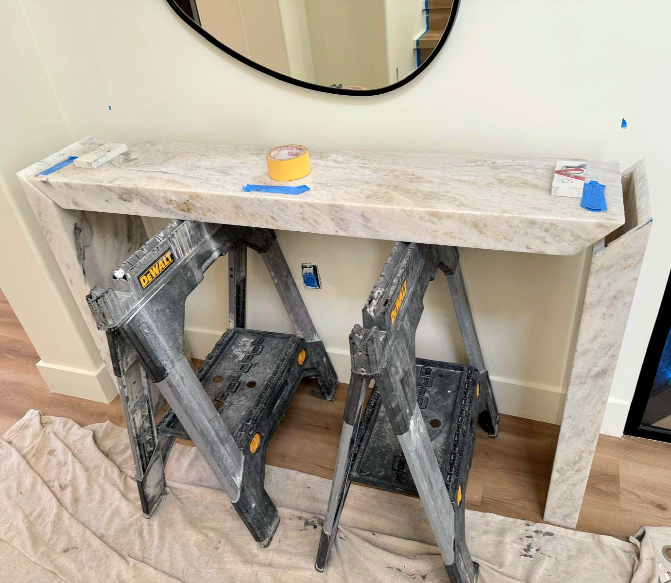 Custom Marble Console Table Handcrafted to Your Specifications – LED Ready