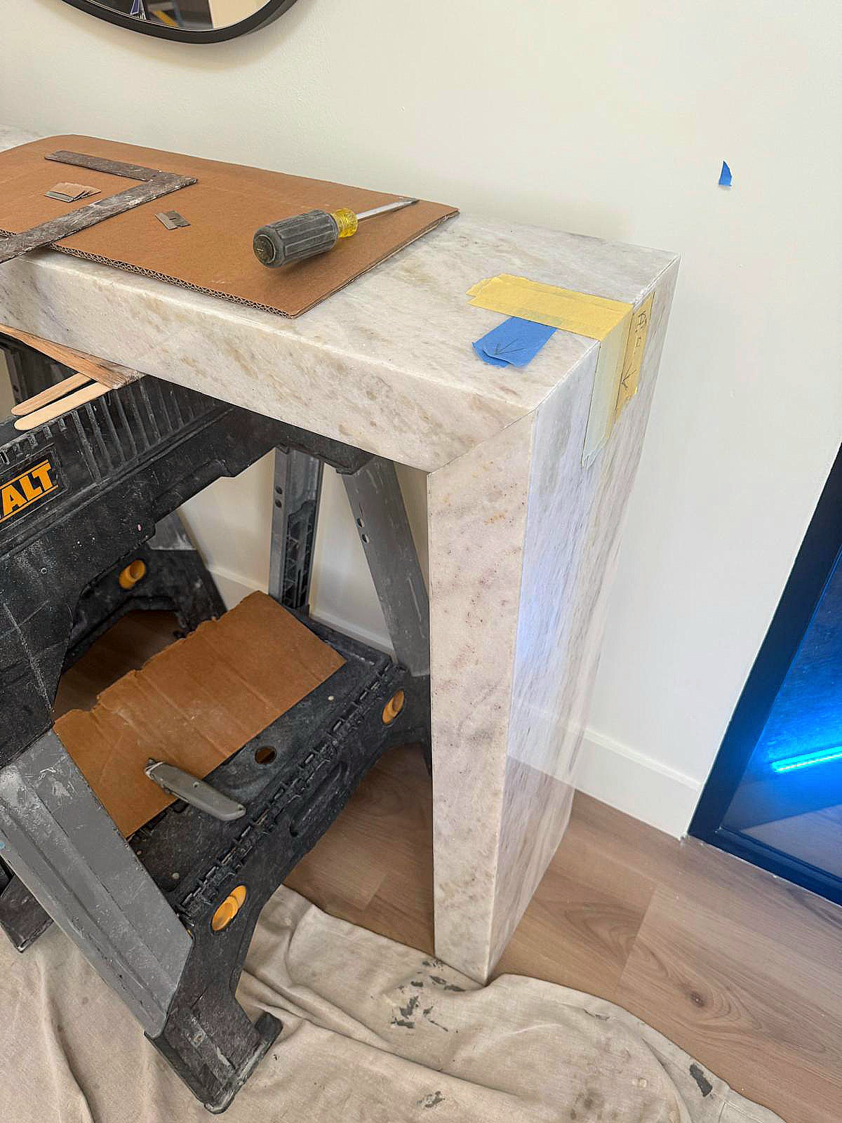 Custom Marble Console Table Handcrafted to Your Specifications – LED Ready