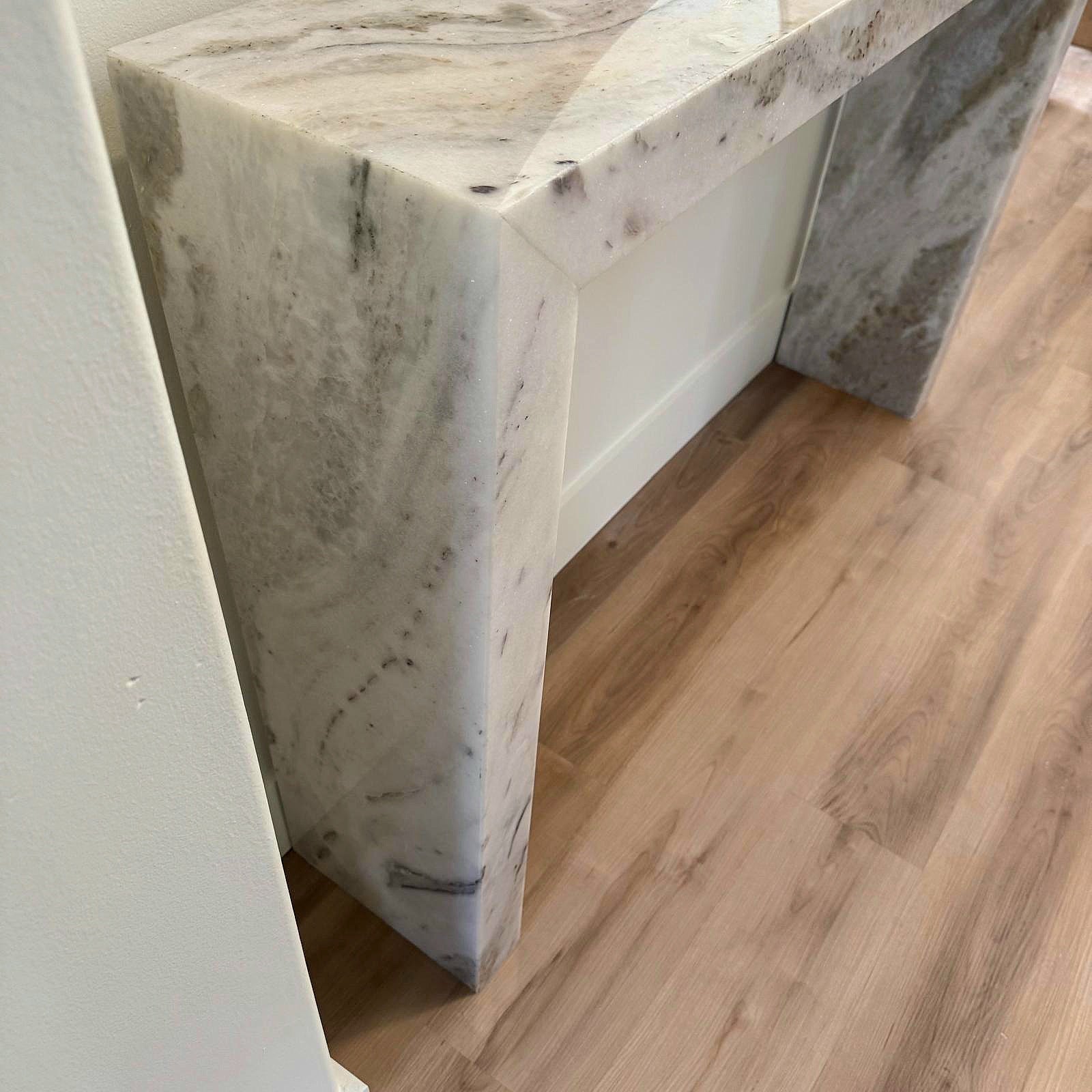 Custom Marble Console Table Handcrafted to Your Specifications – LED Ready