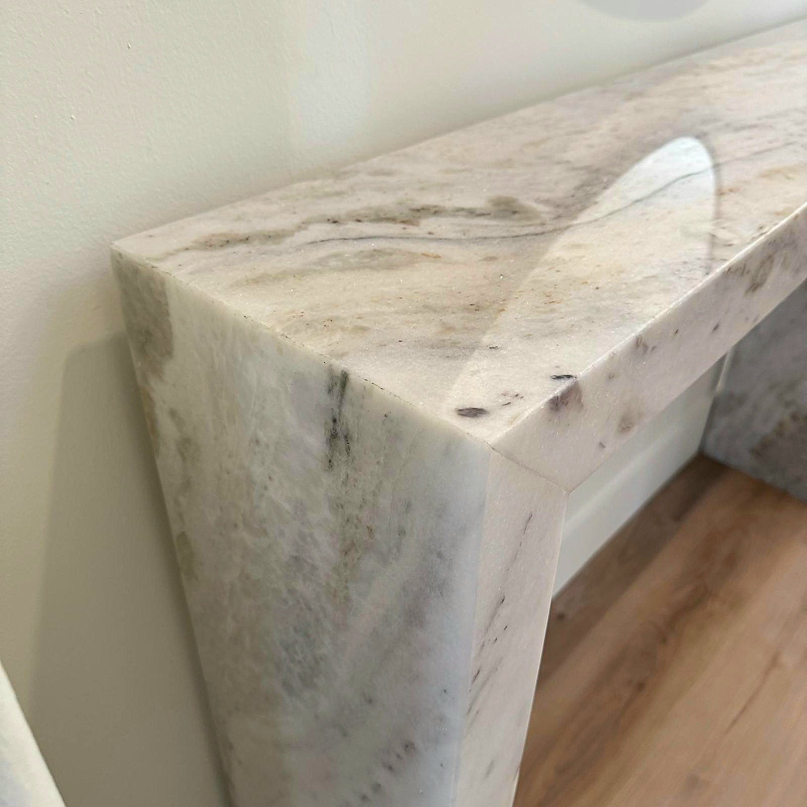 Custom Marble Console Table Handcrafted to Your Specifications – LED Ready