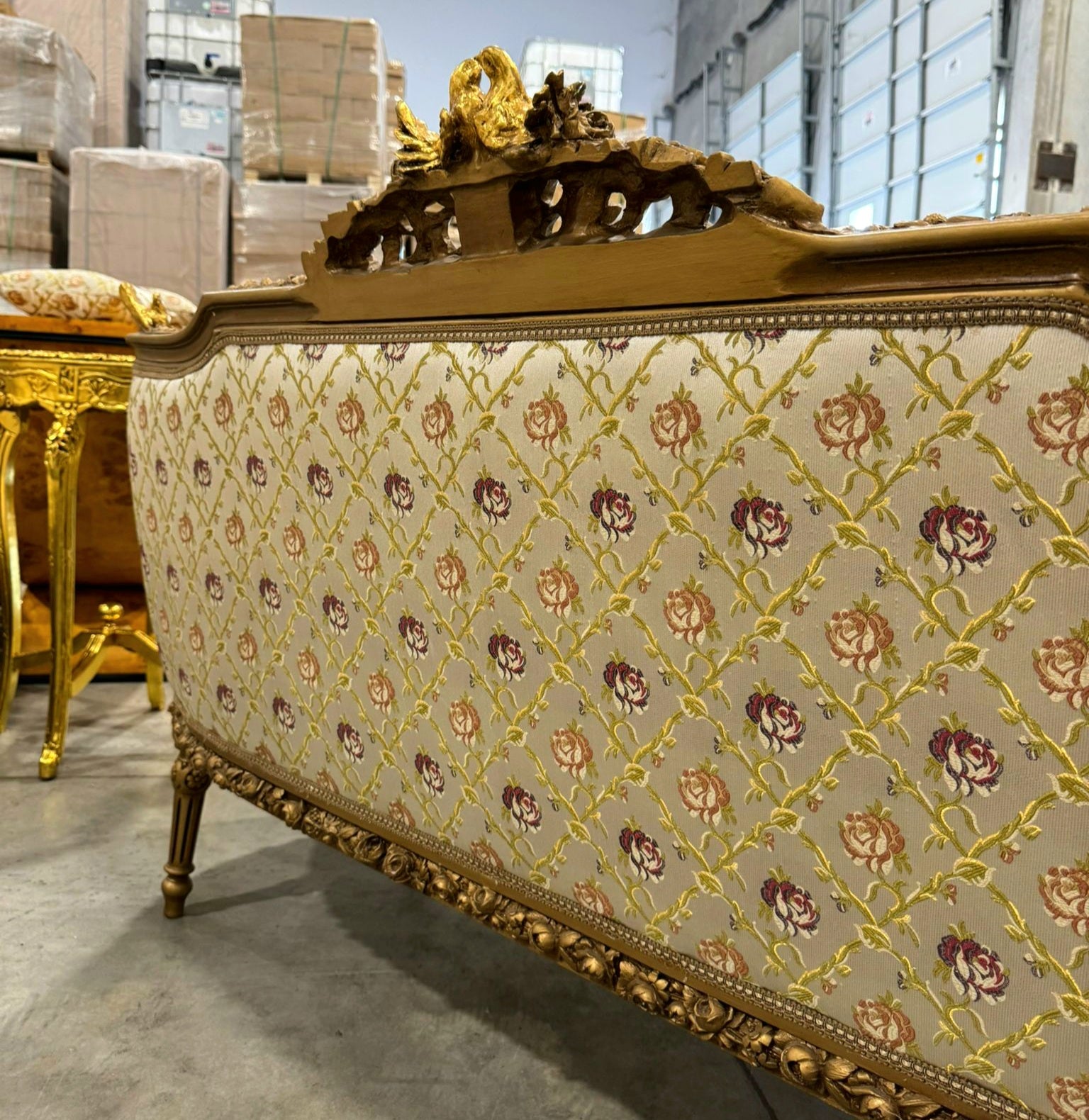 Baroque Style Beige Tan  Sofa Interior Design Gold Details French