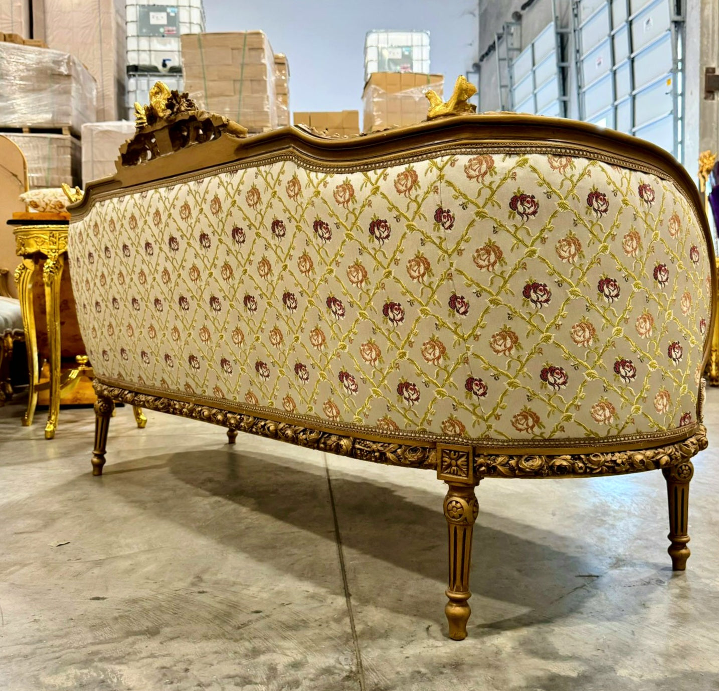 Baroque Style Beige Tan  Sofa Interior Design Gold Details French
