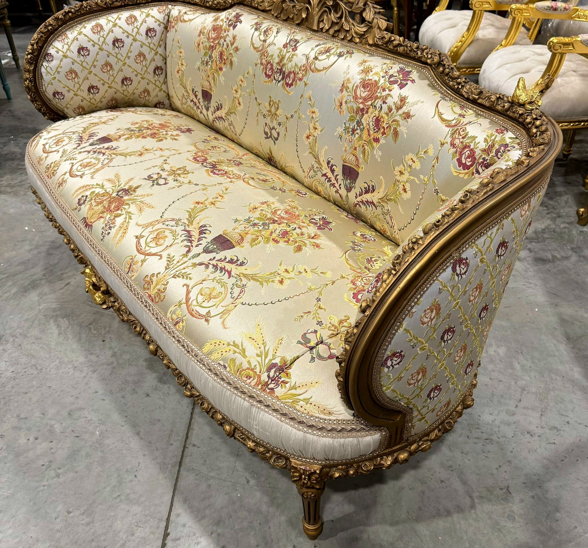 Baroque Style Beige Tan  Sofa Interior Design Gold Details French