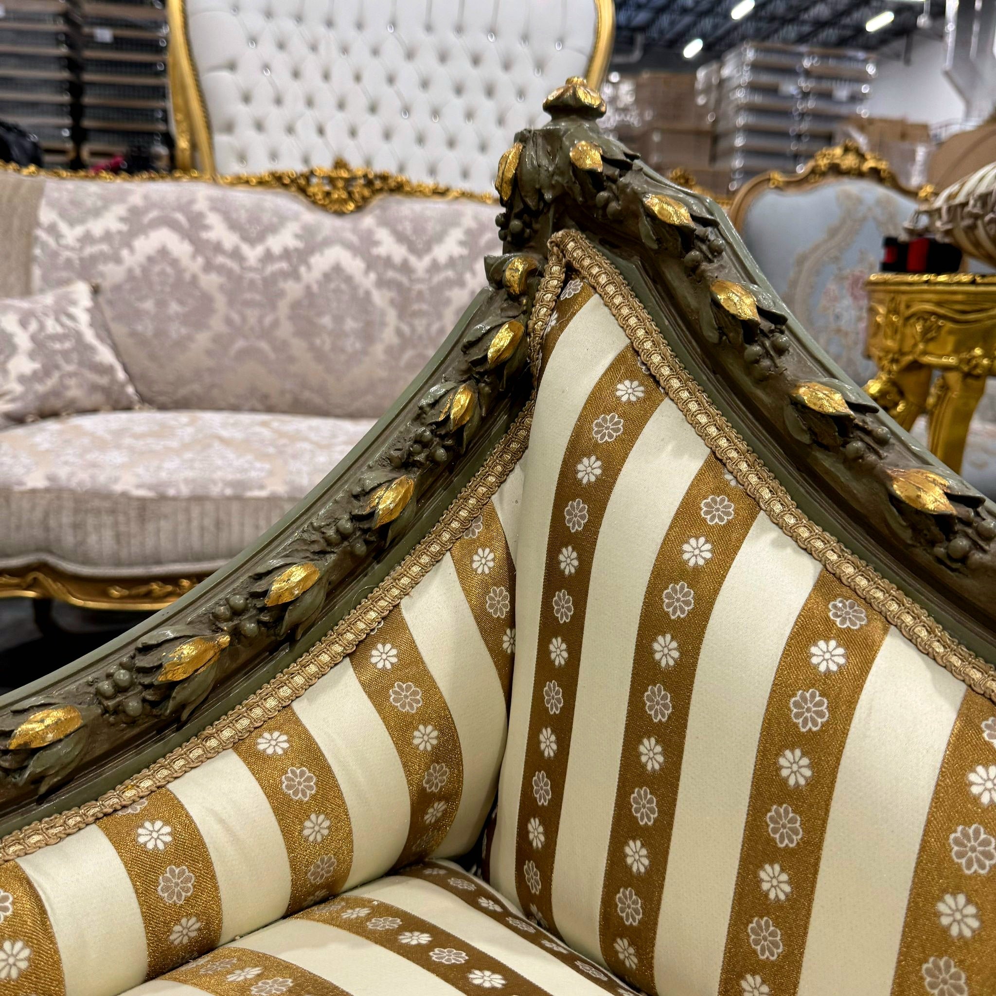French Style Golden Settee Gold Details Interior Design Furniture Home