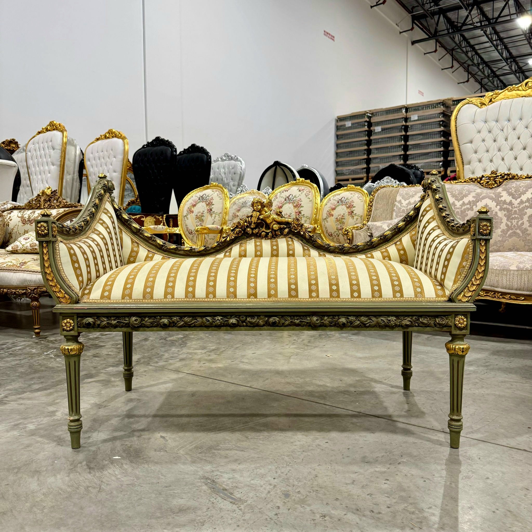 French Style Golden Settee Gold Details Interior Design Furniture Home