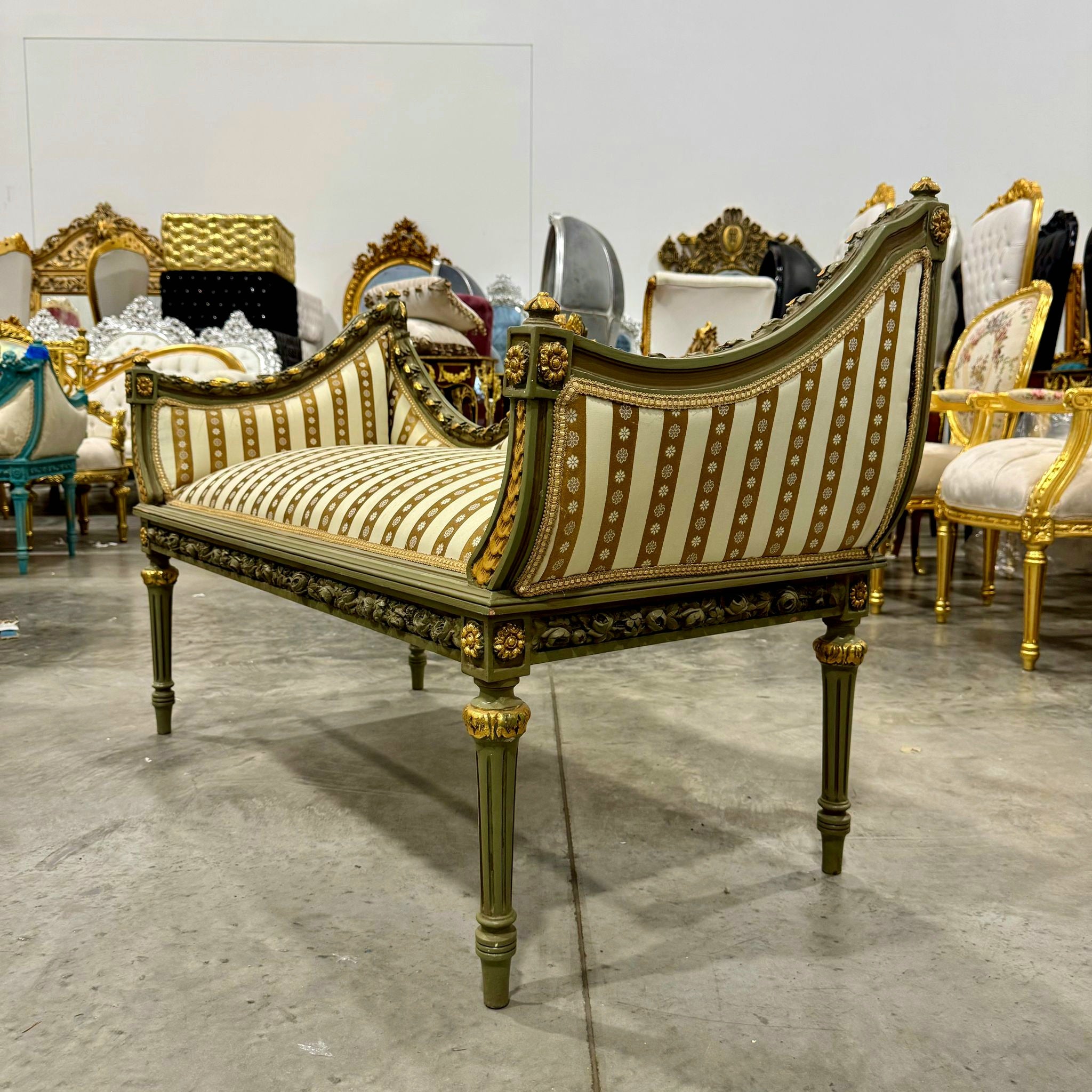 French Style Golden Settee Gold Details Interior Design Furniture Home
