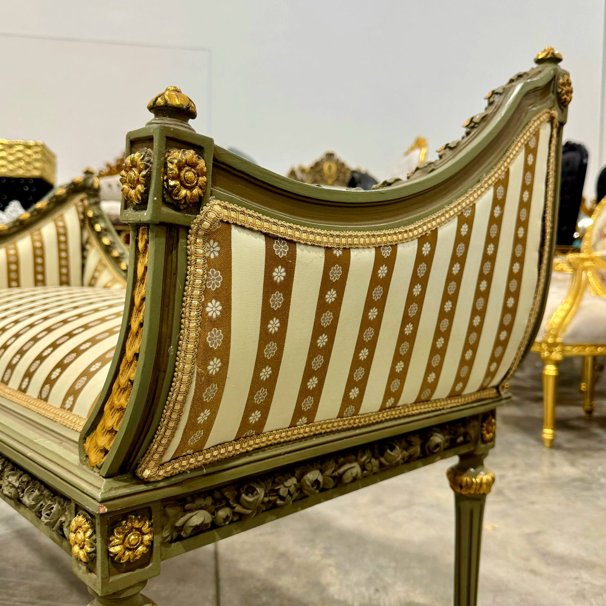French Style Golden Settee Gold Details Interior Design Furniture Home