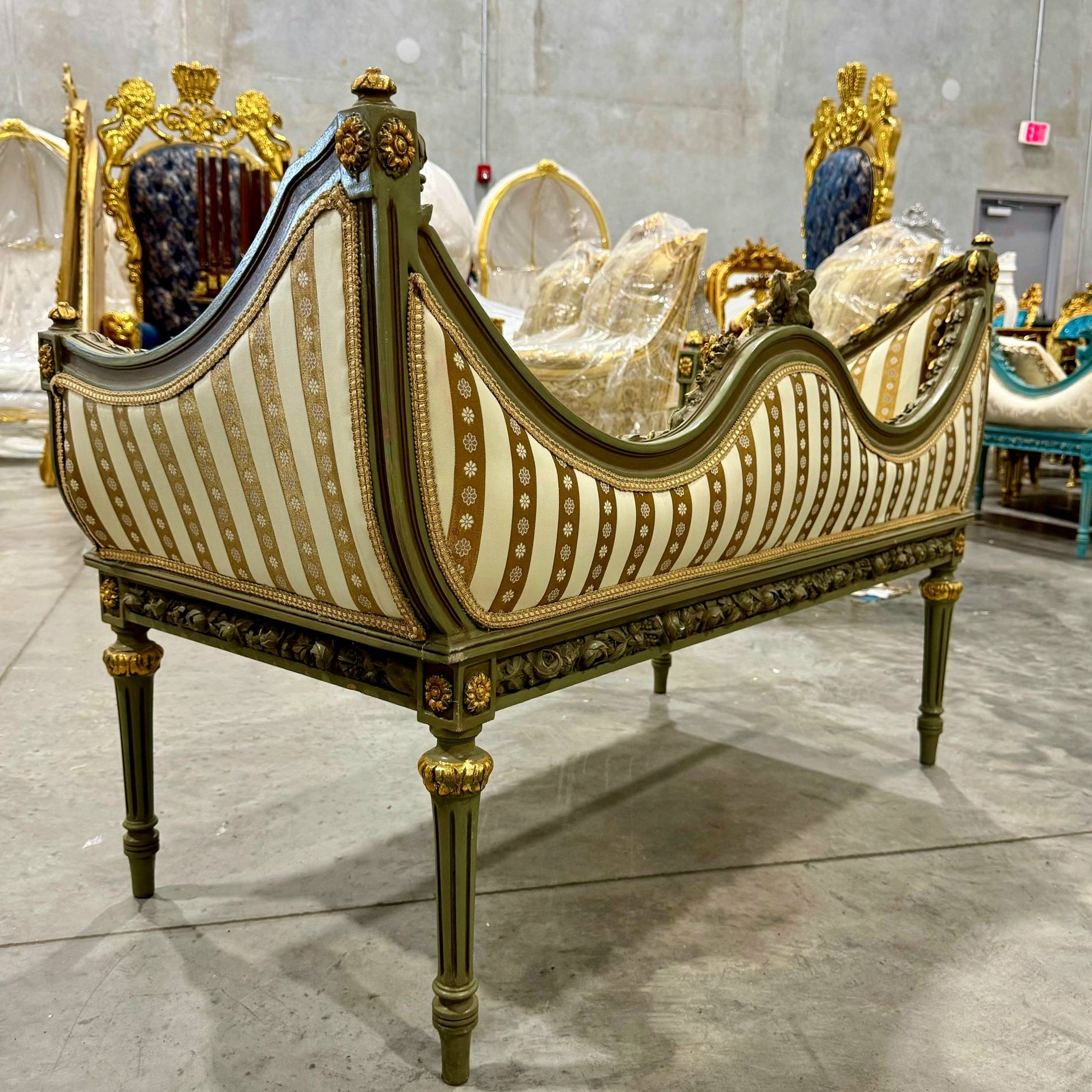 French Style Golden Settee Gold Details Interior Design Furniture Home