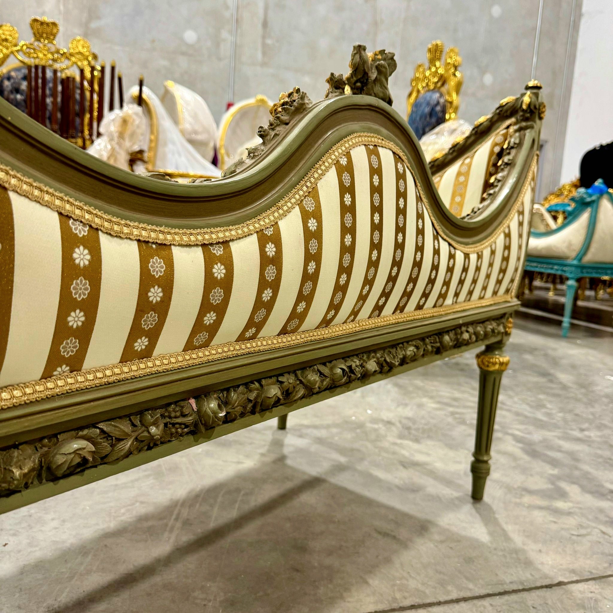French Style Golden Settee Gold Details Interior Design Furniture Home