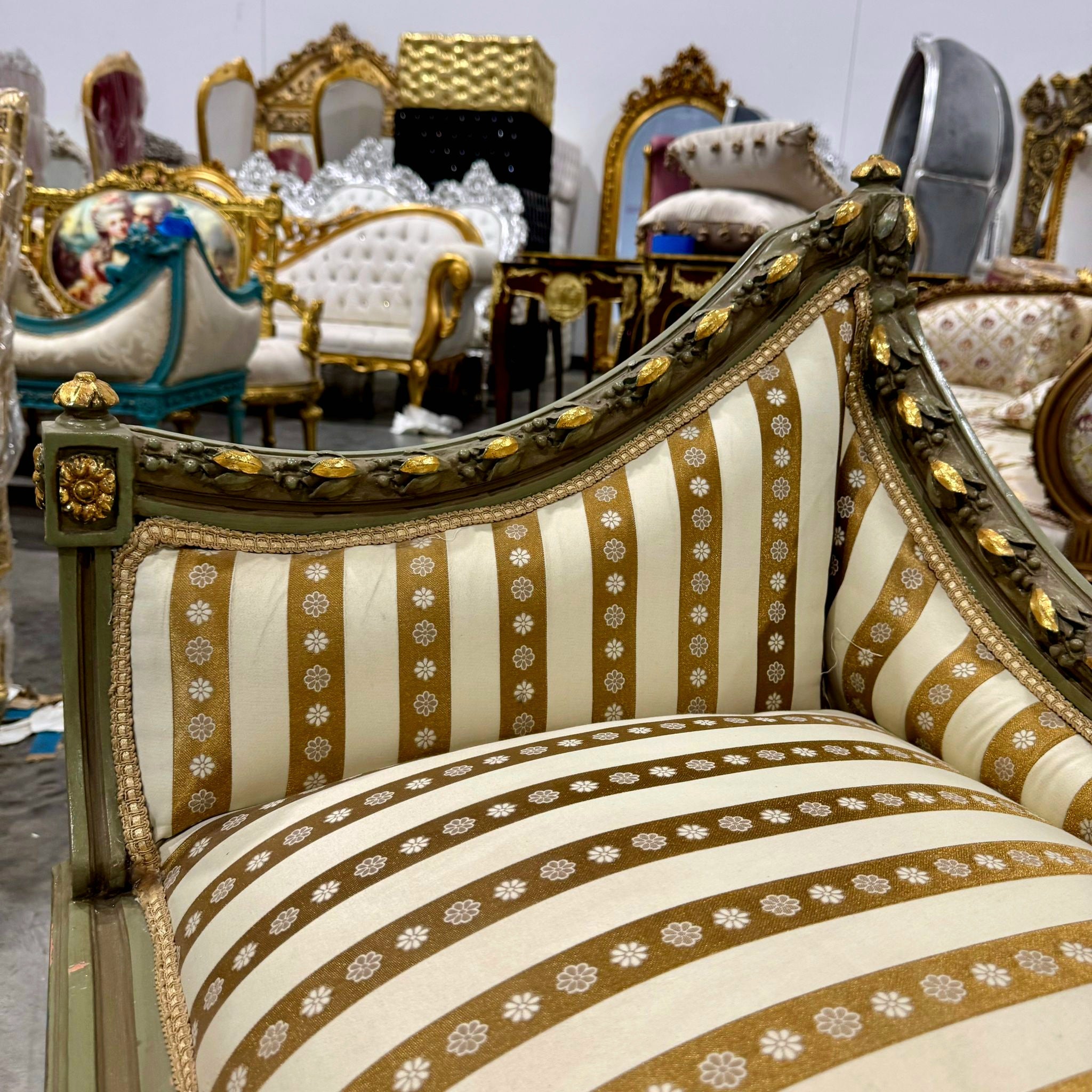 French Style Golden Settee Gold Details Interior Design Furniture Home