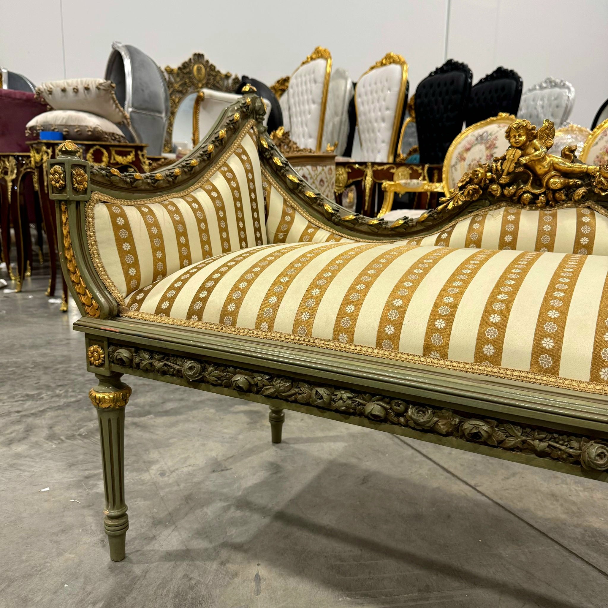 French Style Golden Settee Gold Details Interior Design Furniture Home