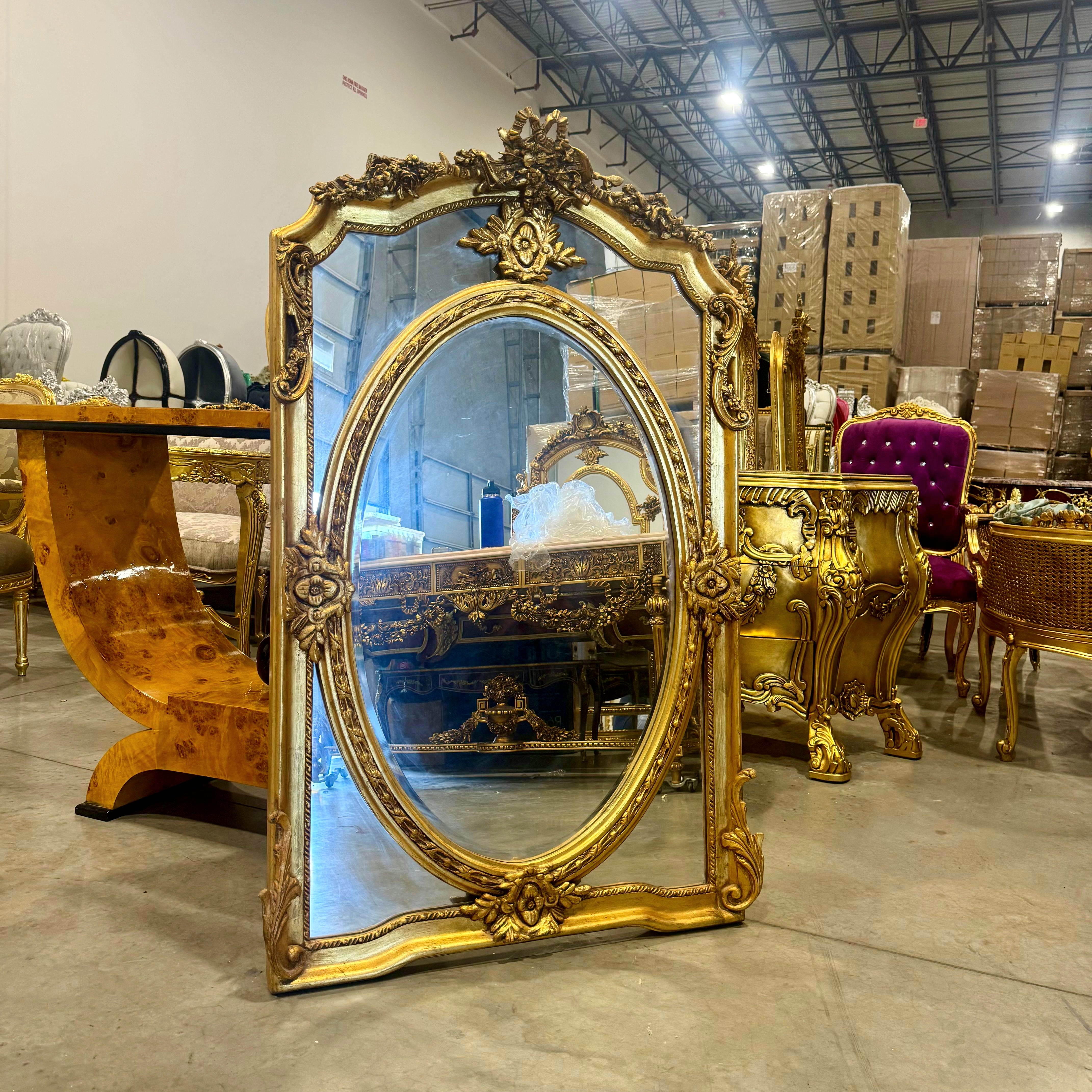 Rococo Style Gold Wall Mirror Baroque Mirror French Gold Leaf