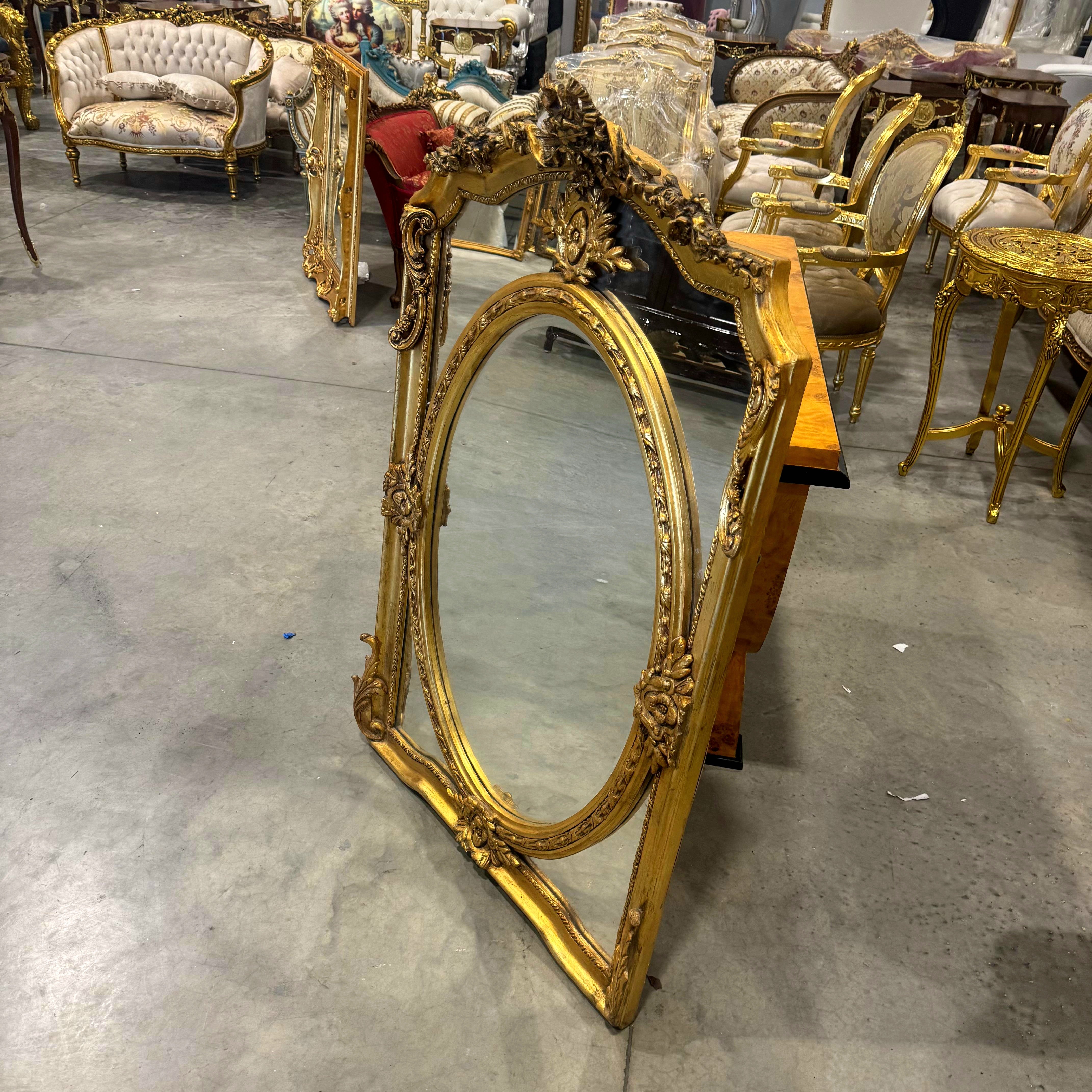 Rococo Style Gold Wall Mirror Baroque Mirror French Gold Leaf